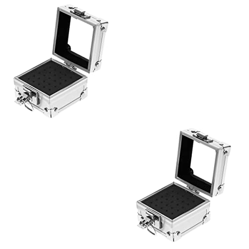FOMIYES Professional Manicure Tools Carry Case - 2pcs Nail Drill Bit Holder & Storage Organizer Box for Nail Art, Salon & Home Use - Portable Nail Grinding Bit Display Container with Polishing Head Case