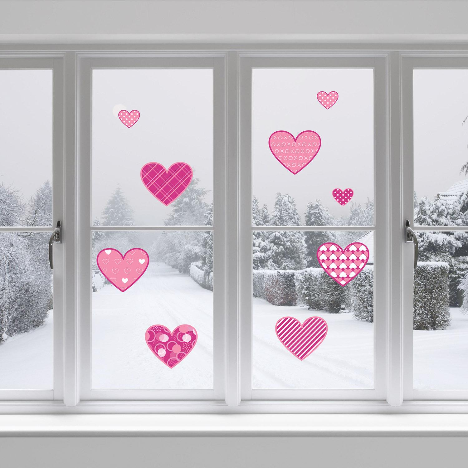 108 Pack Beistle Valentine's Day Window Clings - Heart Shaped Decorative Stickers for Glass, Mirrors & Smooth Surfaces - Perfect for Home, Office & Classroom Valentine's Decorations