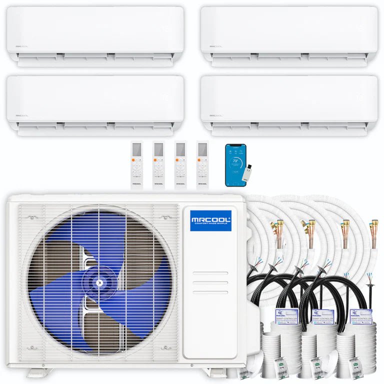 MRCOOL DIY 4th Gen 36,000 BTU 22 SEER 4-Zone Ductless Mini Split Heat Pump Air Conditioner (9K+9K+9K+12K) - Energy Efficient Home Cooling & Heating System for Living Room, Bedroom, Garage, and Office Spaces