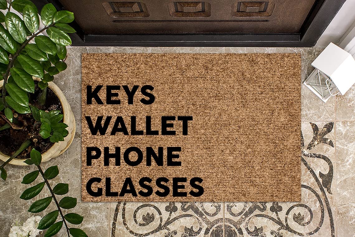 Premium Coir Doormat - Funny Welcome Entryway Rug for Keys, Wallet, Phone & Glasses | Durable & Thick Non-Slip Mat for Home, Office & Outdoor Use