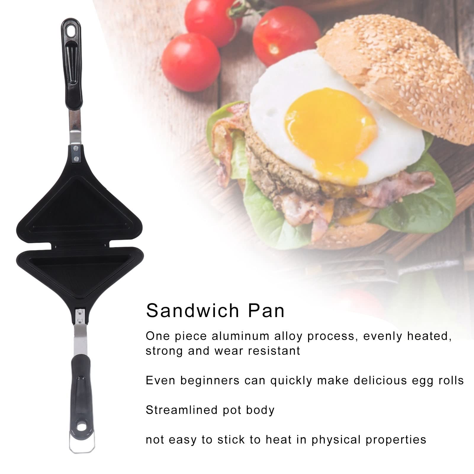 Nonstick Double Sided Sandwich Panini Press - Aluminum Alloy Breakfast Toaster & Grill for Kitchen, Dorm, Office - Perfect for Making Paninis, Grilled Cheese, and Quick Meals