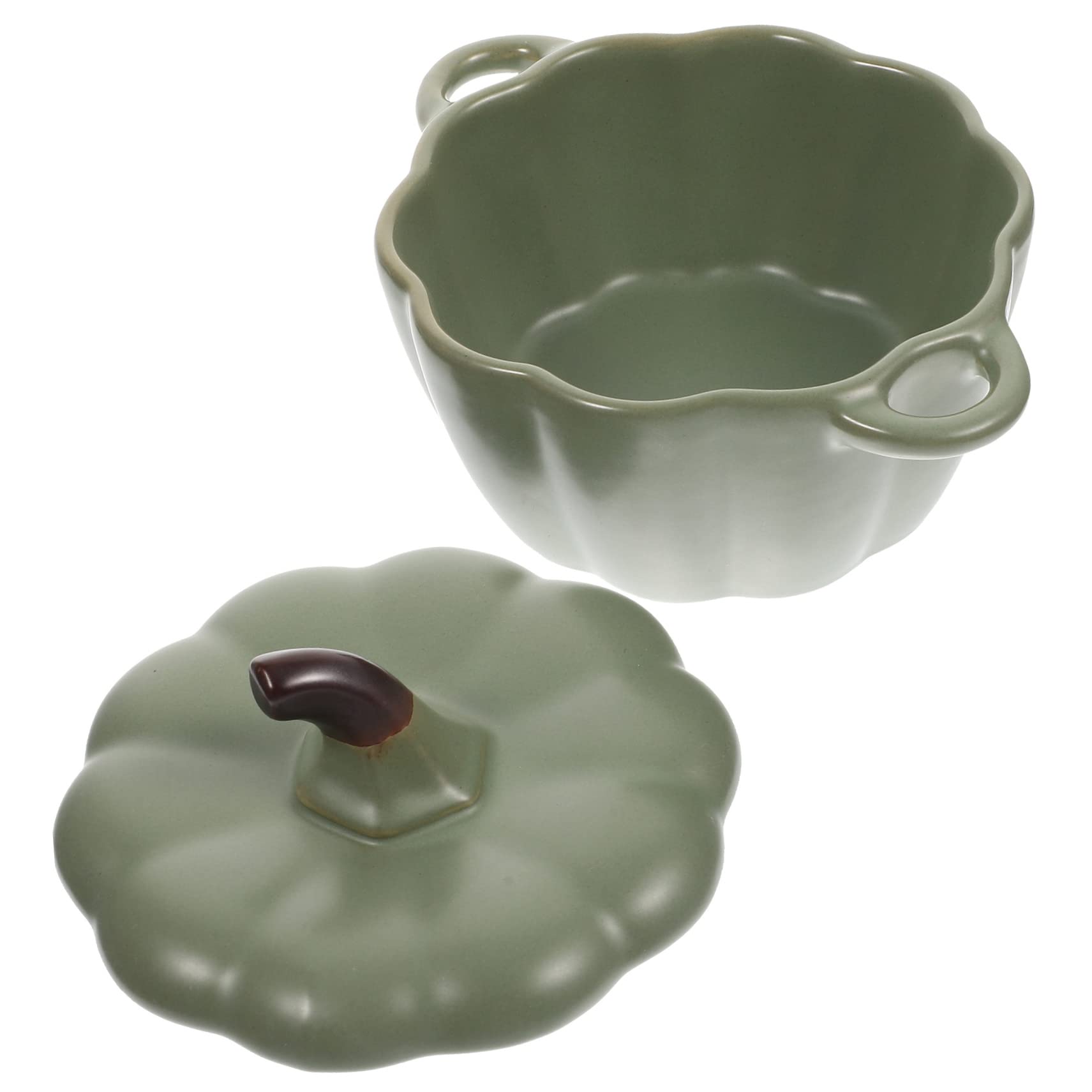 Ceramic Pumpkin Dessert Bowls with Lid - Thanksgiving Candy & Seasoning Bowl, Fall Cookware for Steaming, Baking, Soup Cooking - Oven Safe Braiser Pan | Perfect for Holiday Serving, Pumpkin Decor & Cozy Autumn Meals