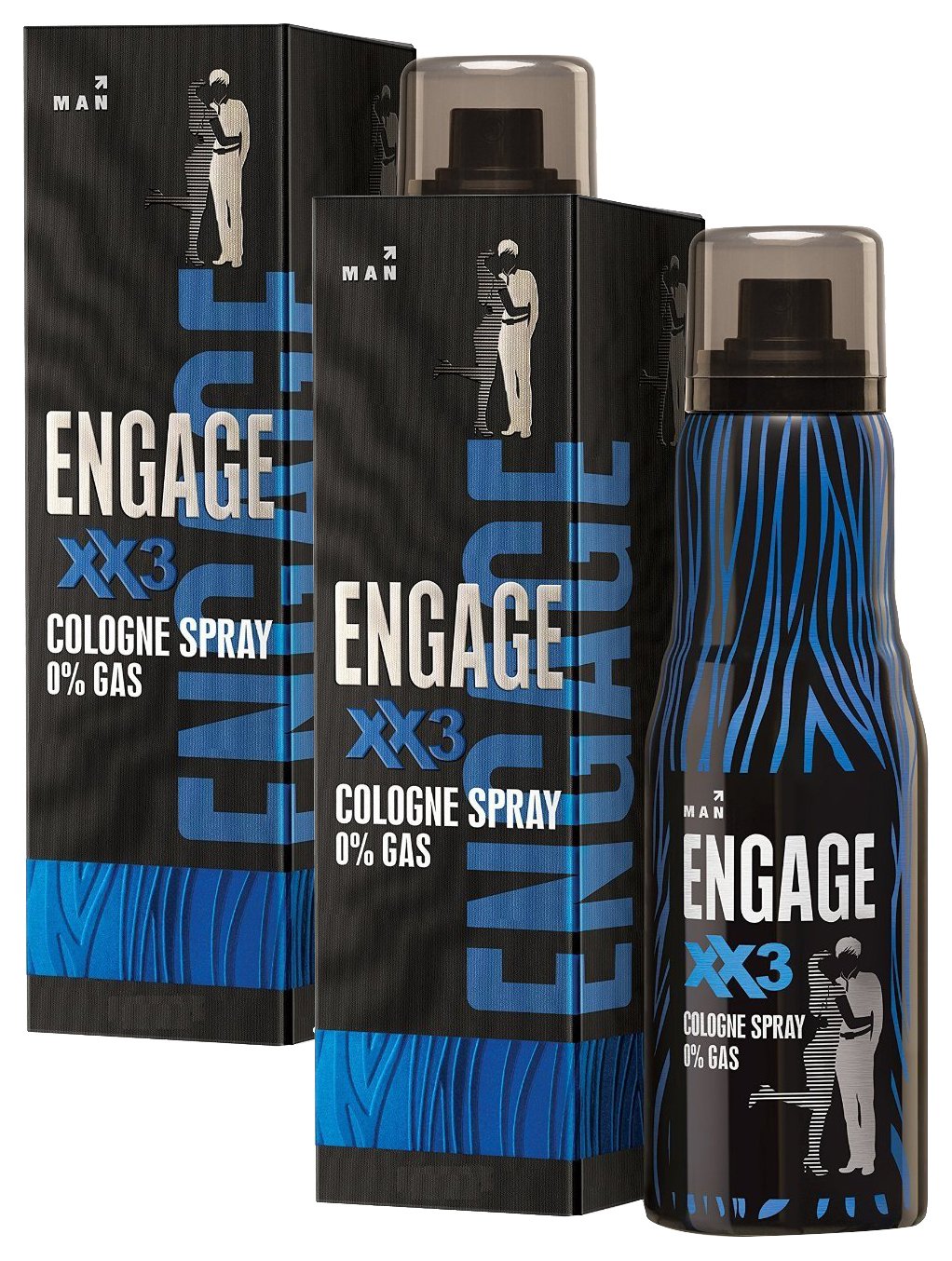 Engage XX3 Cologne for Men - Spicy & Woody Fragrance, No Gas Perfume, Skin-Friendly Formula, 135ml - Perfect for Date Nights, Office & Special Occasions