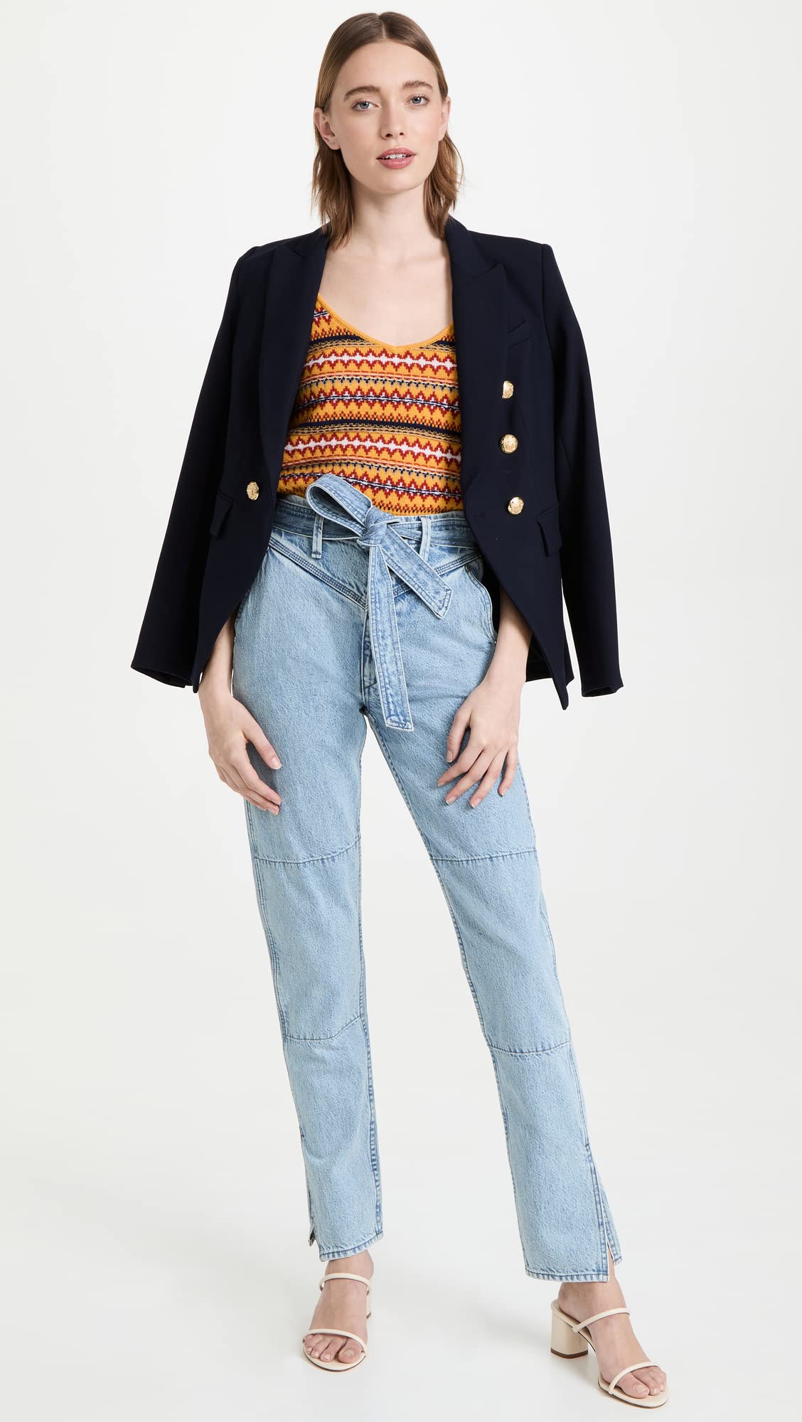 rag & bone Women's Mia Jeans - Clean Lou Blue Denim Size 31 | High Waist Skinny Jeans for Casual & Office Wear