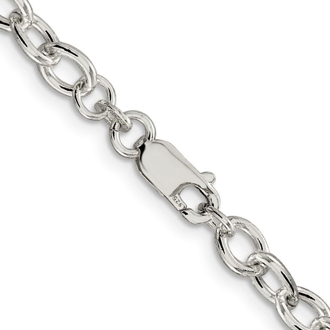 925 Sterling Silver Oval Polished Chain Necklace 24 Inch 5.75mm - Dainty Lobster Claw Clasp Unisex Jewelry for Women & Men - Perfect for Everyday Wear, Gifts & Special Occasions