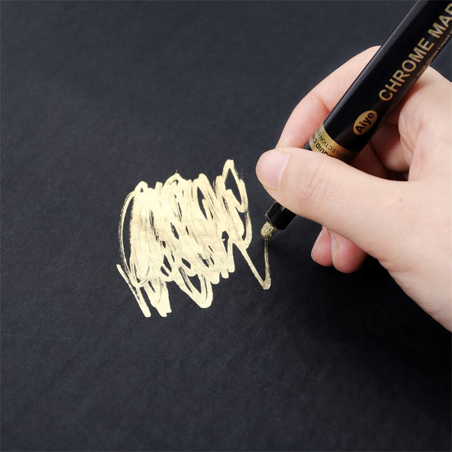 1PCS Silver/Gold/Copper Mirror Chrome Paint Pen - Permanent Metallic Liquid Pen for DIY, Epoxy Resin, Craft Projects - Reflective Finish (1-2mm Tip, Silver) - Perfect for Nail Art, Model Painting & Home Decor