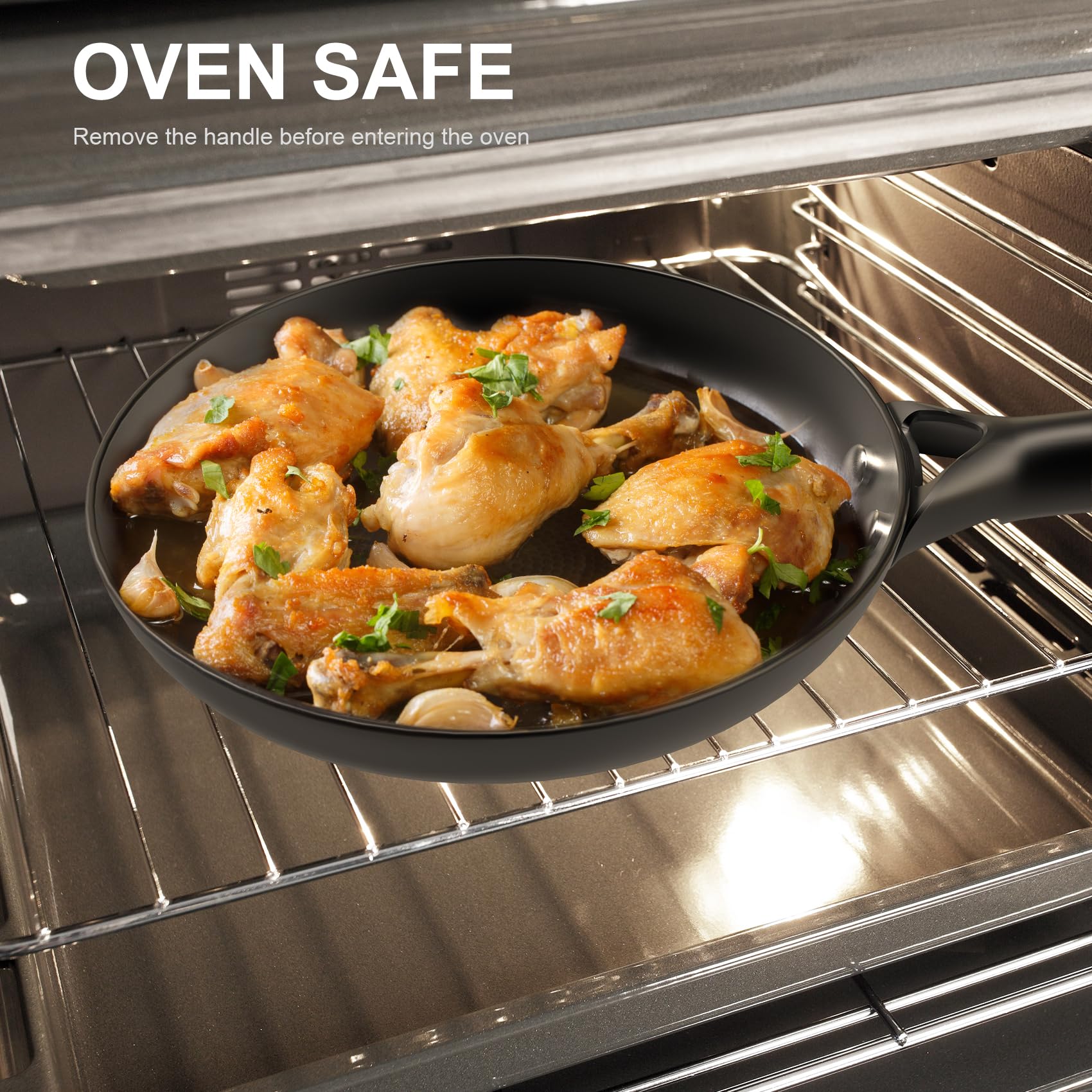 Non-Stick Cast Iron Skillet Set - 8/10/12 Inch PFAS-Free Cookware | Oven & Dishwasher Safe | Perfect for Eggs, Pancakes & Steak | Ideal for Home Cooking, Camping & Valentine's Day Gifts