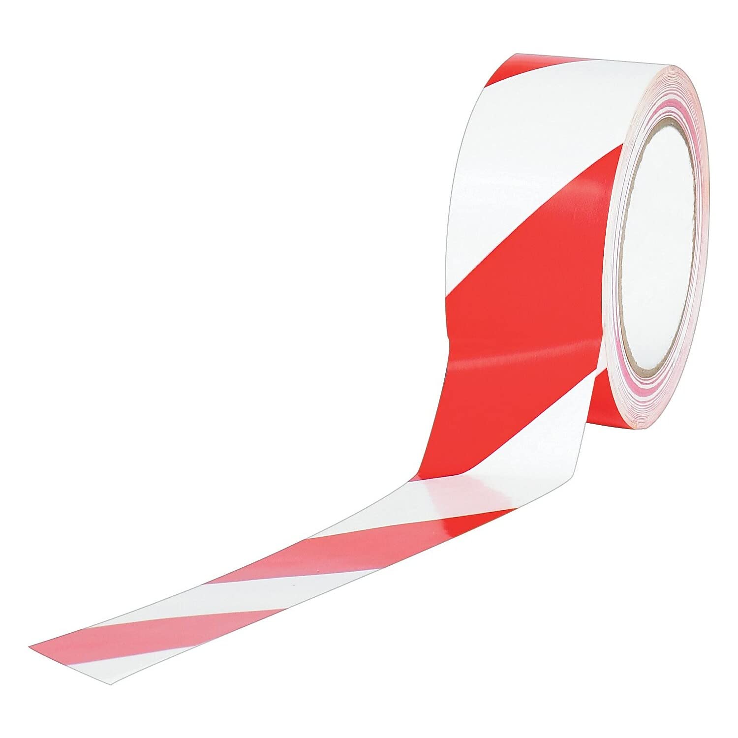 Box Partners T9236RW 2 Inch x 36 Yards Red and White Striped Vinyl Safety Caution Tape - Ideal for Construction Zones, Hazard Marking, and Warehouse Safety Barriers