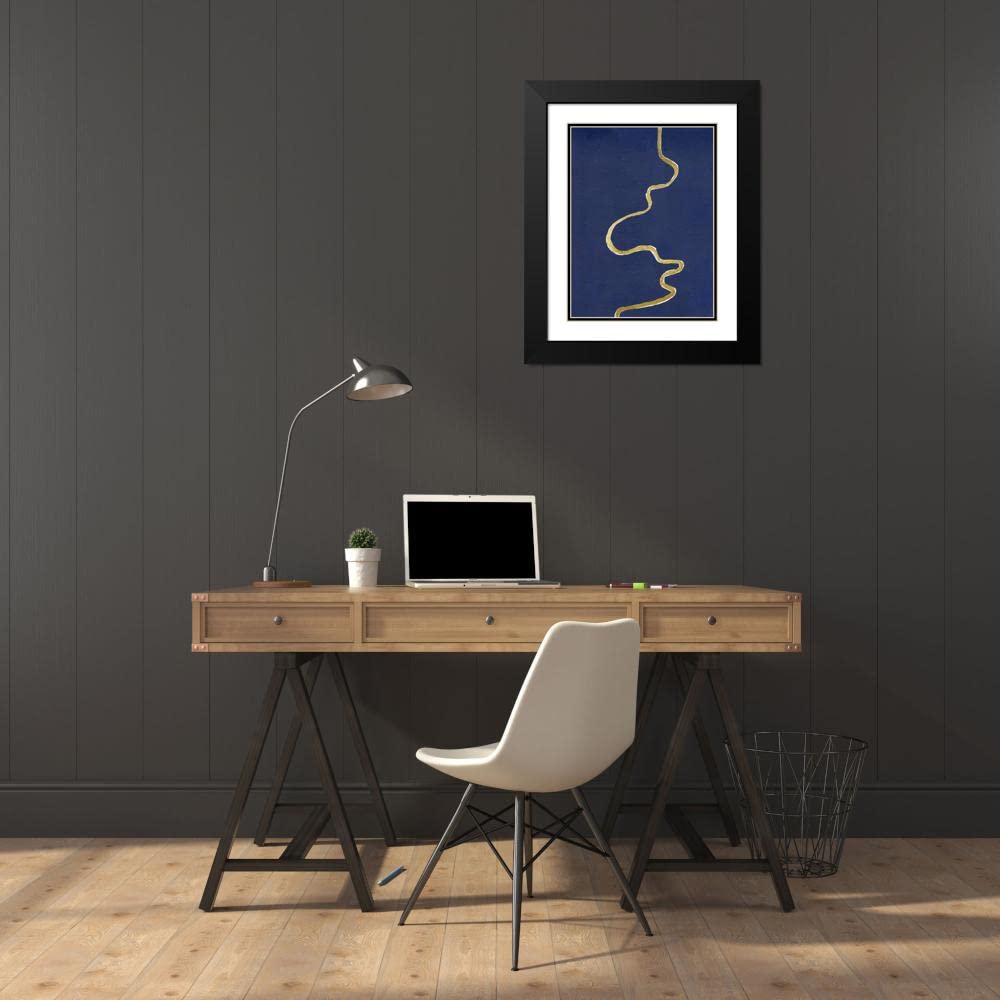 Michael Willett Oxbow I 19x24 Black Modern Wood Framed Art Print with Double Matting - Museum Quality Wall Decor for Living Room, Office & Gallery Display