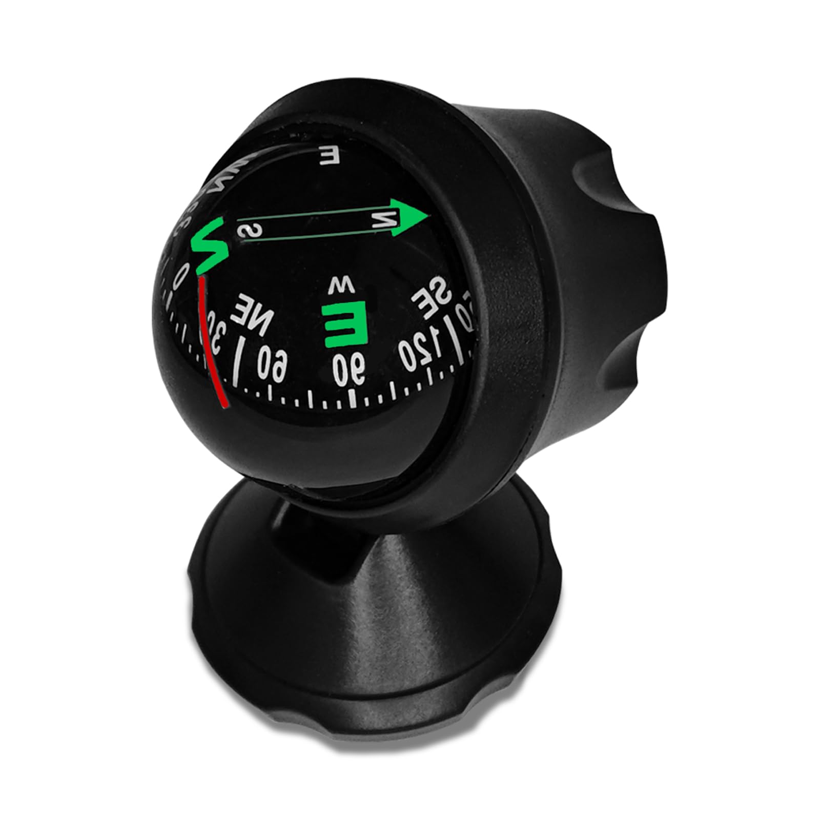 Car Compass for Dashboard - 360° Rotating Navigation Ball with Adhesive Base | Direction Finder for Vehicles, Boats & Off-Road Adventures | Perfect for Road Trips, Hiking & Outdoor Exploration