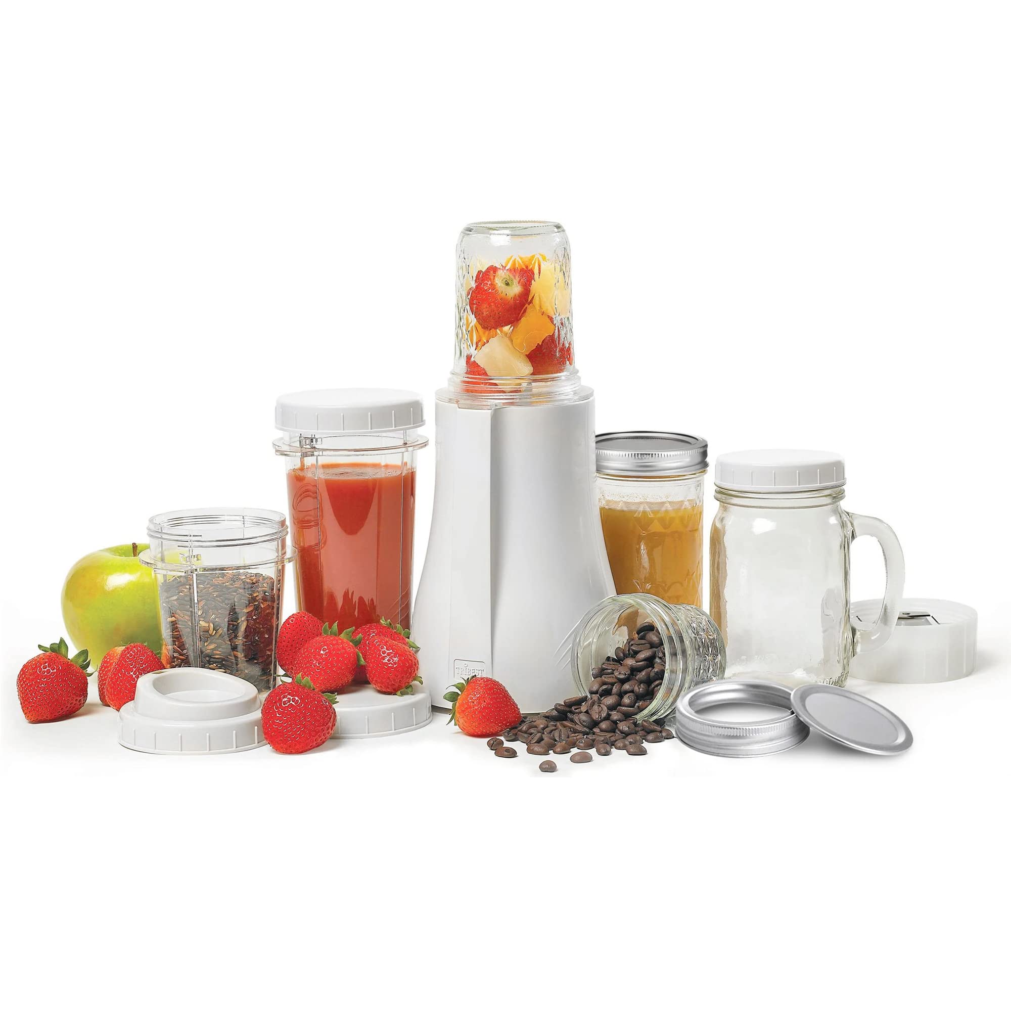 Tribest PB-350 Personal Blender for Protein Shakes, Fruit Smoothies & Meal Prep - Portable Blender with 20oz Travel Cups - Compact Countertop Blender for Home, Gym & Office - White Large Size