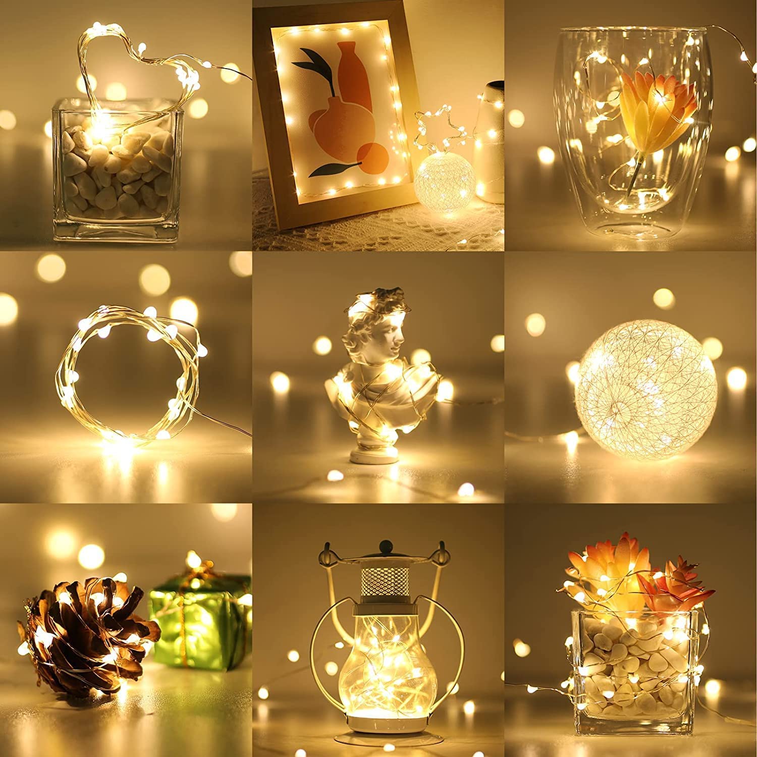 Battery Operated LED Fairy Lights - 2 Pack 50 LEDs String Lights with Timer for Bedroom, Christmas Tree, Wedding & Party Decorations | Perfect for Ramadan, Curtain Decor, and Cozy Ambiance