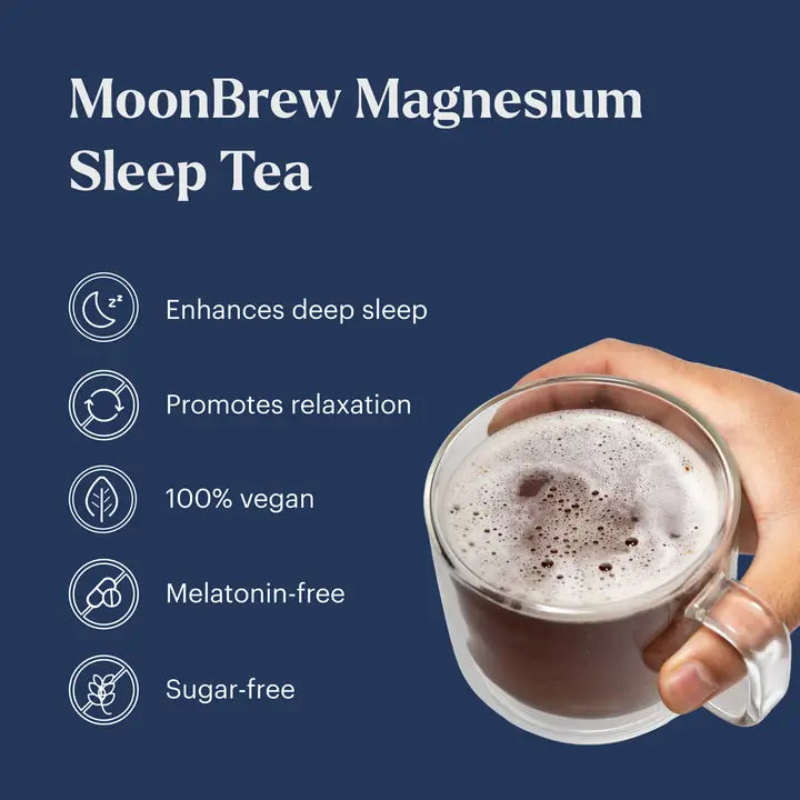 Moonbrew Night Time Tea with Cocoa Blend - Relaxing Herbal Tea for Sleep & Stress Relief - Perfect for Evening Relaxation & Bedtime Rituals