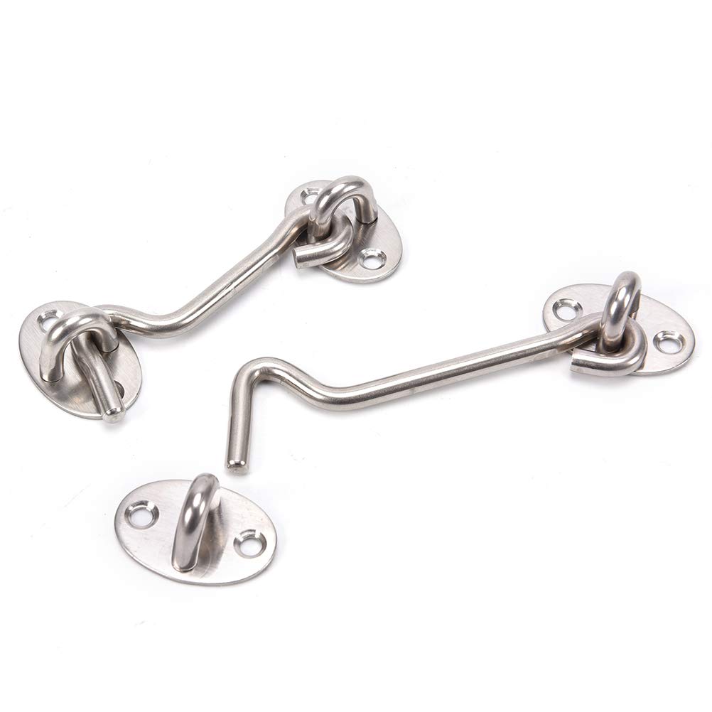 Heavy Duty Stainless Steel Cabin Hook - 14 Inch Solid Thickened Lock Hook and Eye Latch for Doors, Windows, Bathrooms | Secure Sliding Doors, Screen Doors & Cabinets
