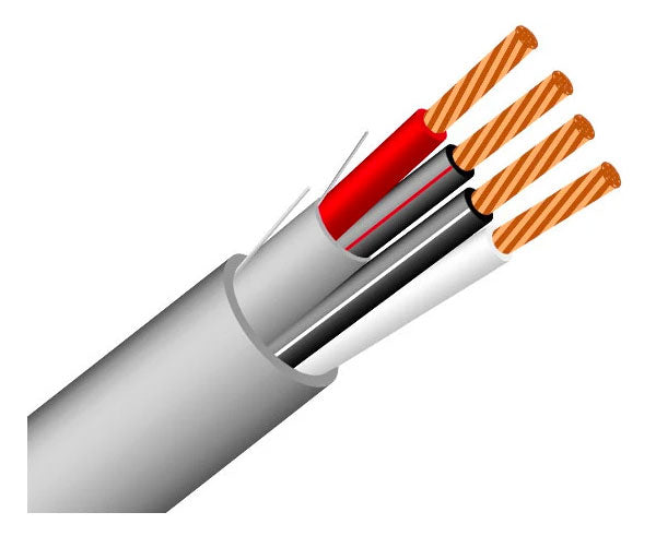 High-Quality CMR 22/2 (7 Strand) Shielded & Unshielded Communication Control Cable - 1000ft Gray - Perfect for Office Networking, Security Systems & Industrial Automation