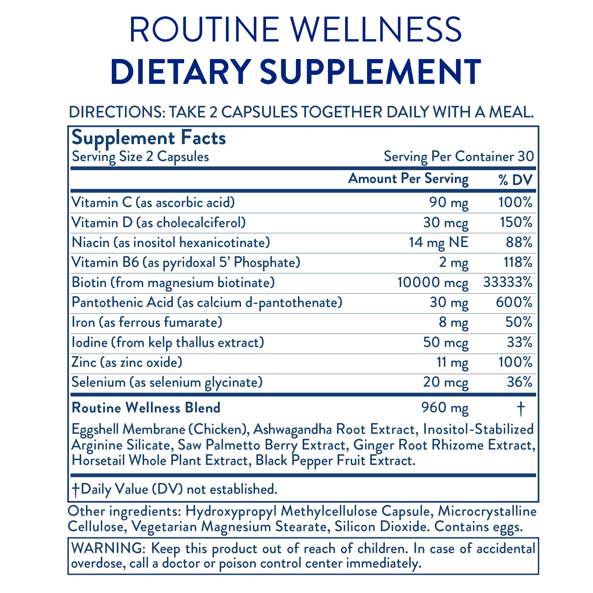 Routine Wellness Advanced Hair Growth Supplement for Thicker, Fuller Hair - Biotin & Vitamin Enriched Vegetarian Gluten-Free Formula for Women & Men - 30 Day Supply (1 Bottle) - Perfect for Thinning Hair, Hair Loss Prevention & Daily Hair Care Routine