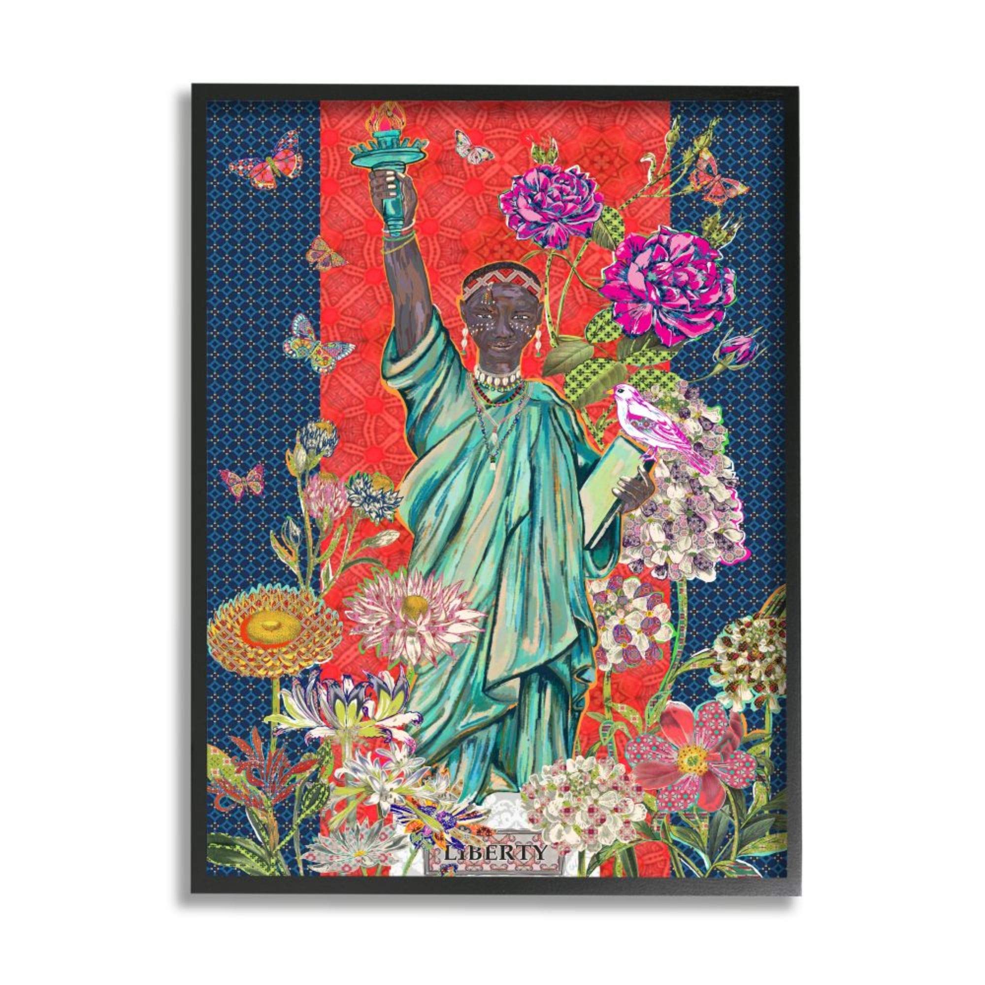 Stupell Industries Inspirational Male Liberty Floral Geometric Framed Wall Art - 24