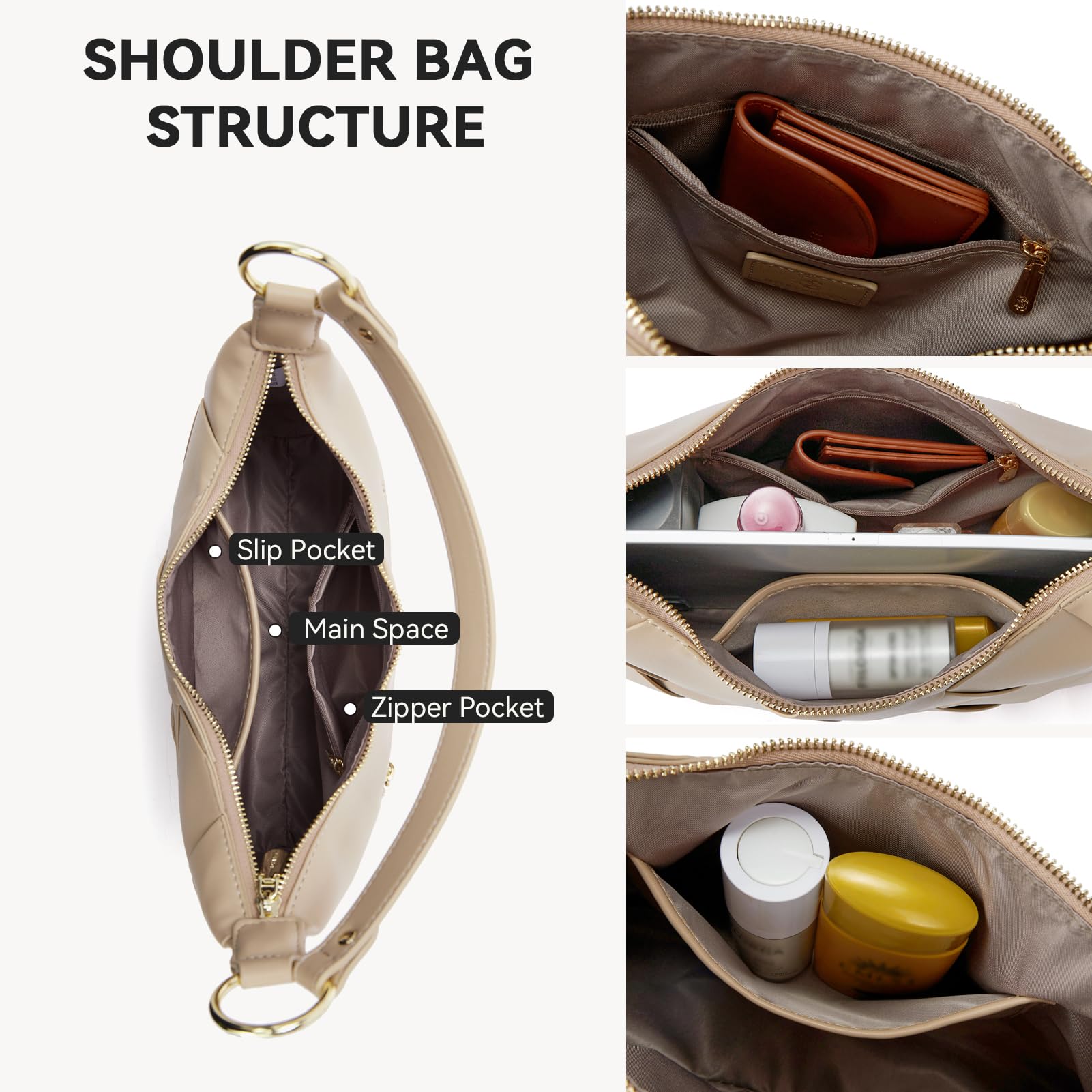BOSTANTEN Women's Vegan Leather Woven Hobo Shoulder Bag - Stylish & Eco-Friendly Handbag for Work, Travel & Everyday Use