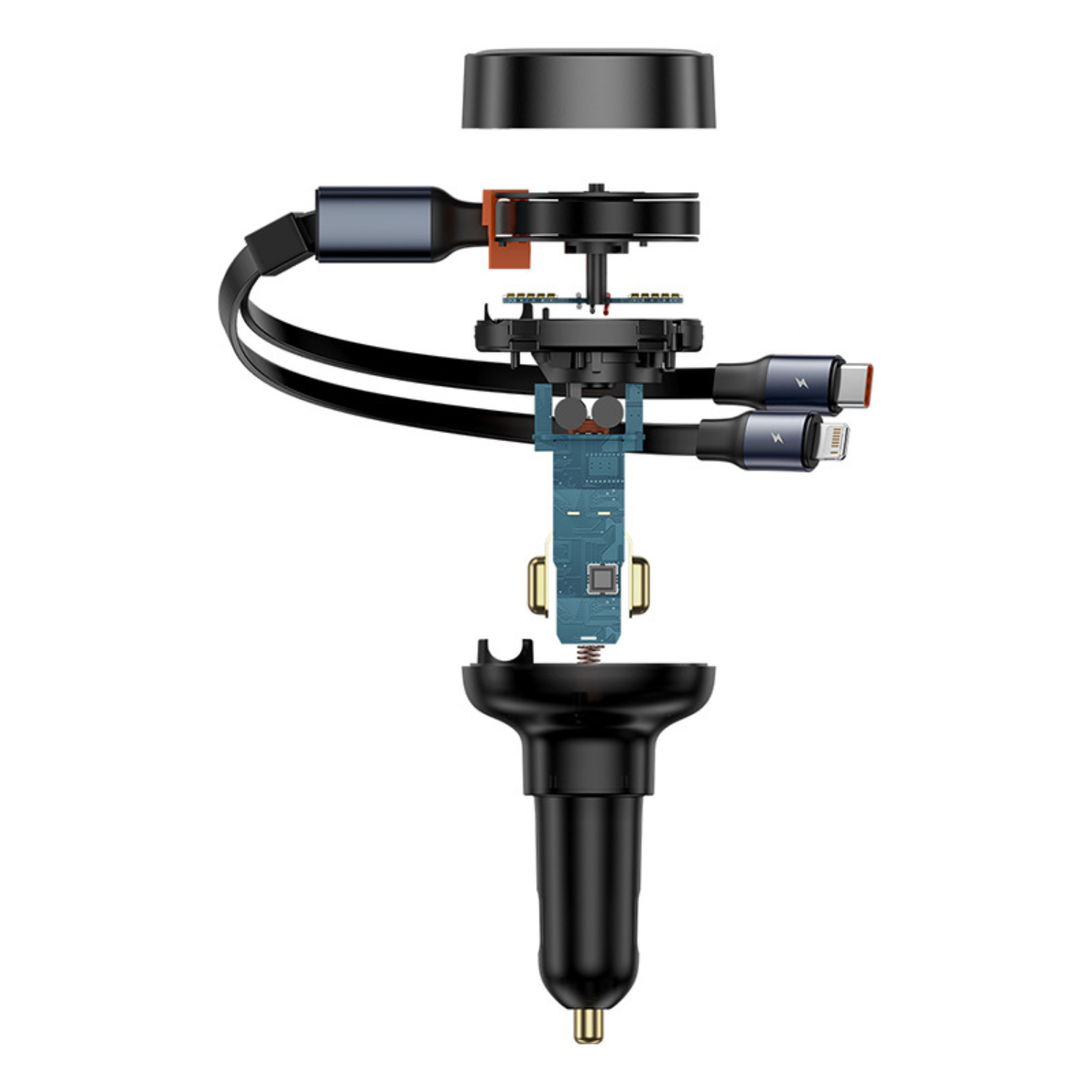 Baseus 60W Car Charger with Type C & Lightning Cable - Fast Charging for iPhone & Android - Perfect for Road Trips & Commuting