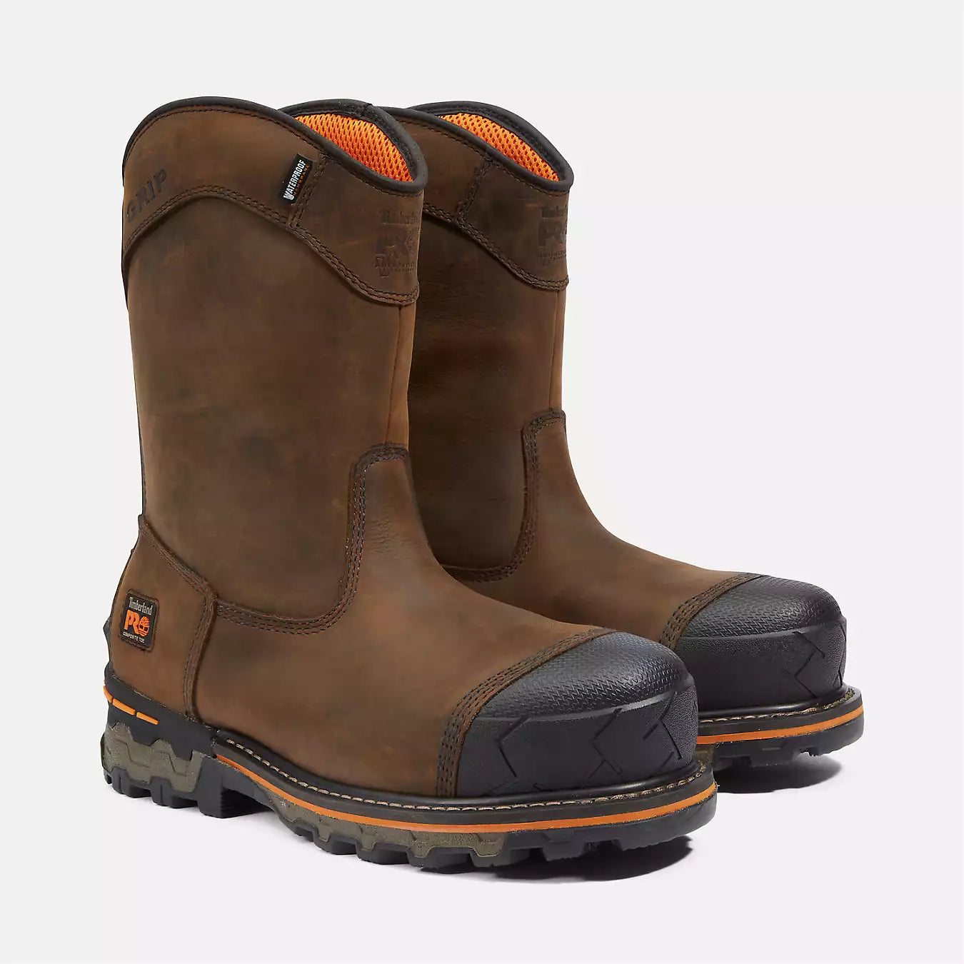 Timberland PRO Men's Boondock Pull-On Work Boots - Waterproof Steel Toe, Slip-Resistant for Construction & Outdoor Work (Perfect for Job Sites, Hiking & Heavy Duty Use)