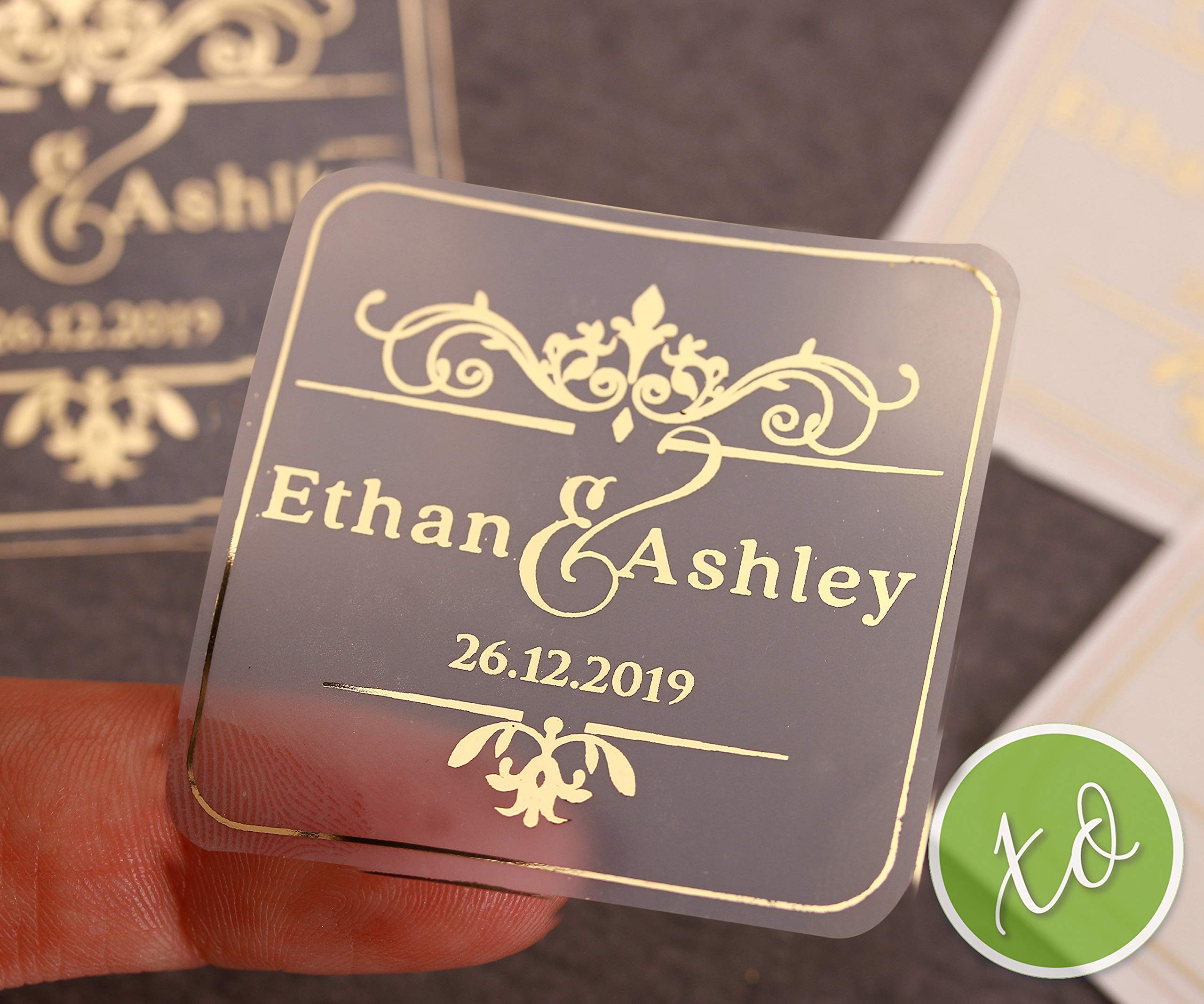 Personalized Gold Foil Wedding Favor Stickers - Elegant Thank You Labels for Wedding Party Favors & Invitations | Perfect for Bridal Showers, Anniversary Gifts & Special Events