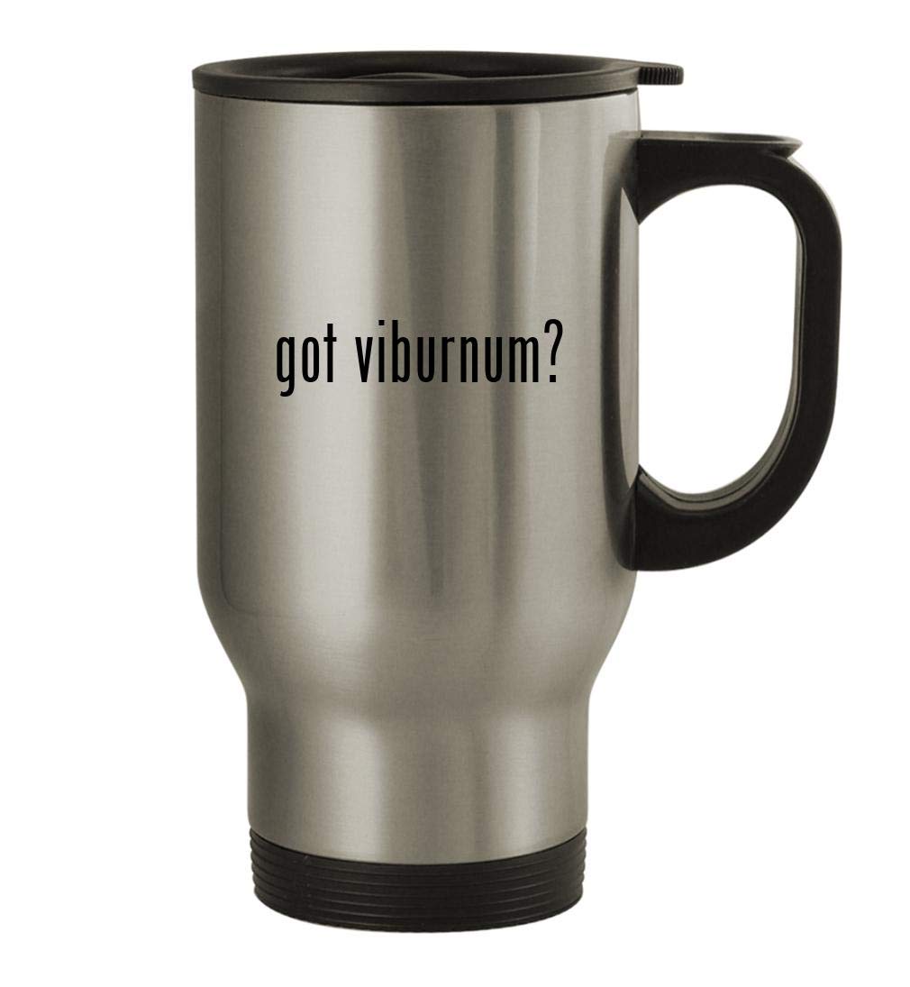 Viburnum 14oz Stainless Steel Travel Mug - Silver Insulated Coffee Tumbler for Hot & Cold Drinks - Perfect for Commuting, Camping and Office Use