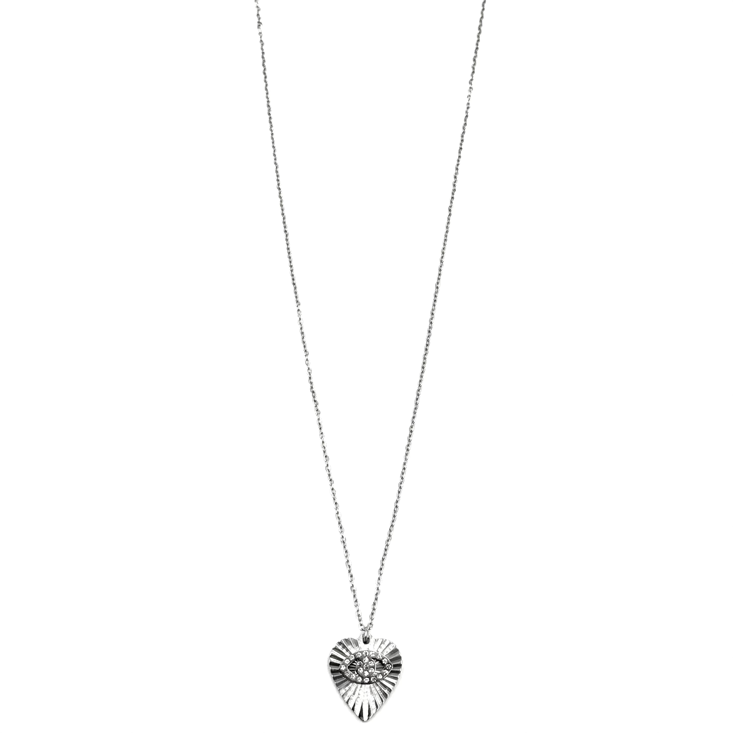 Ashley Gold Stainless Steel Etched Heart Necklace for Women - Elegant Valentine's Day Gift, Anniversary Present & Everyday Jewelry
