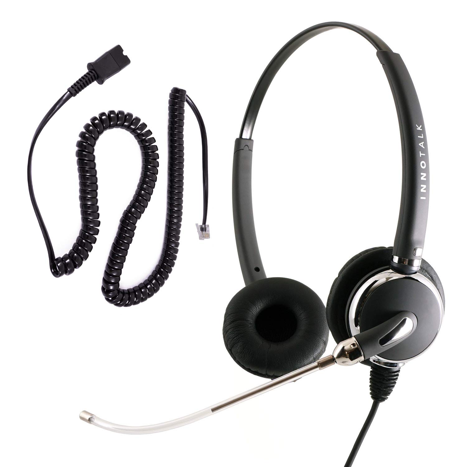 INNOTALK Professional Binaural Headset Compatible with Cisco 12 VIP 30 VIP 6921 6941 6945 6961 7821 7841 7861 7931G - Adjustable Voice Tube Microphone for Office, Call Center & Remote Work