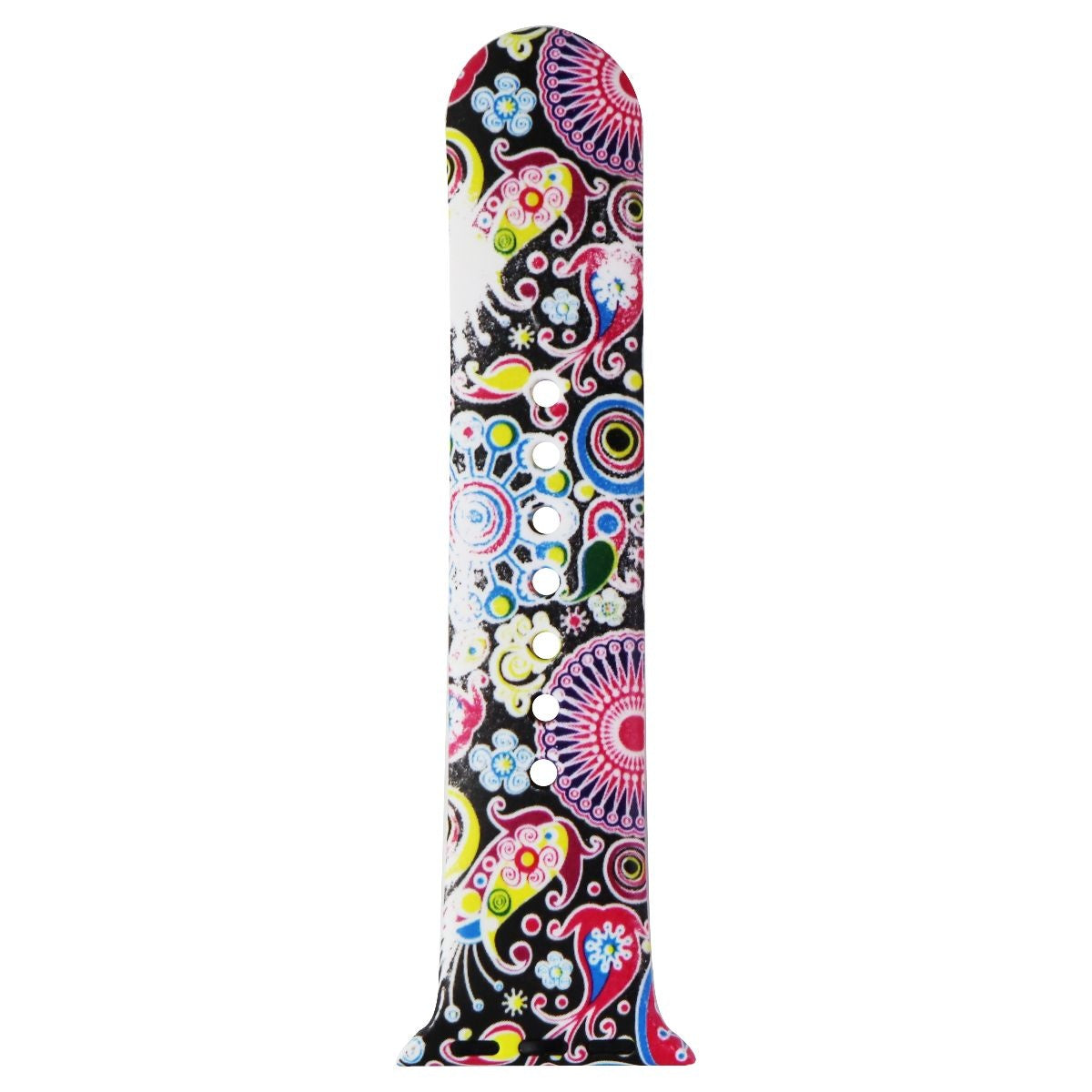 40mm Silicone Band for Apple Watch Series 1/2/3/4/5/6/7/8/SE - Soft Durable Strap Compatible with 38mm & 40mm Cases, Multi Paisley Pattern - Perfect for Workouts, Running & Everyday Wear
