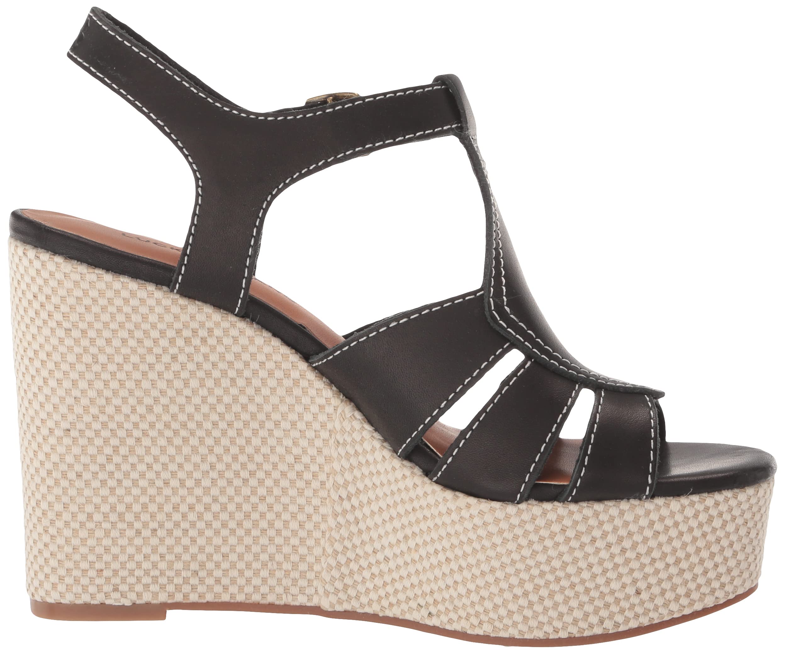 Lucky Brand Women's Jessica Platform Wedge Sandal - Comfortable Black Summer Shoes Size 11 | Perfect for Beach Vacations, Date Nights & Casual Outings
