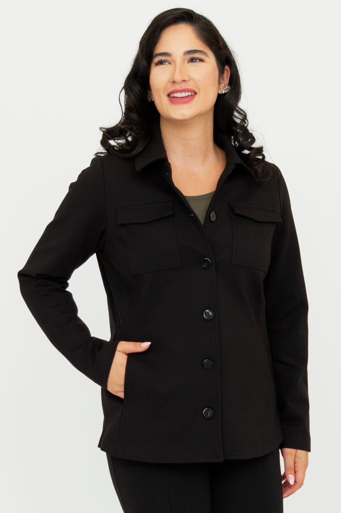 Lolo Jacket for Women - Soft Modal Fabric, Lightweight & Comfortable, Black - Perfect for Casual Outings, Travel & Layering