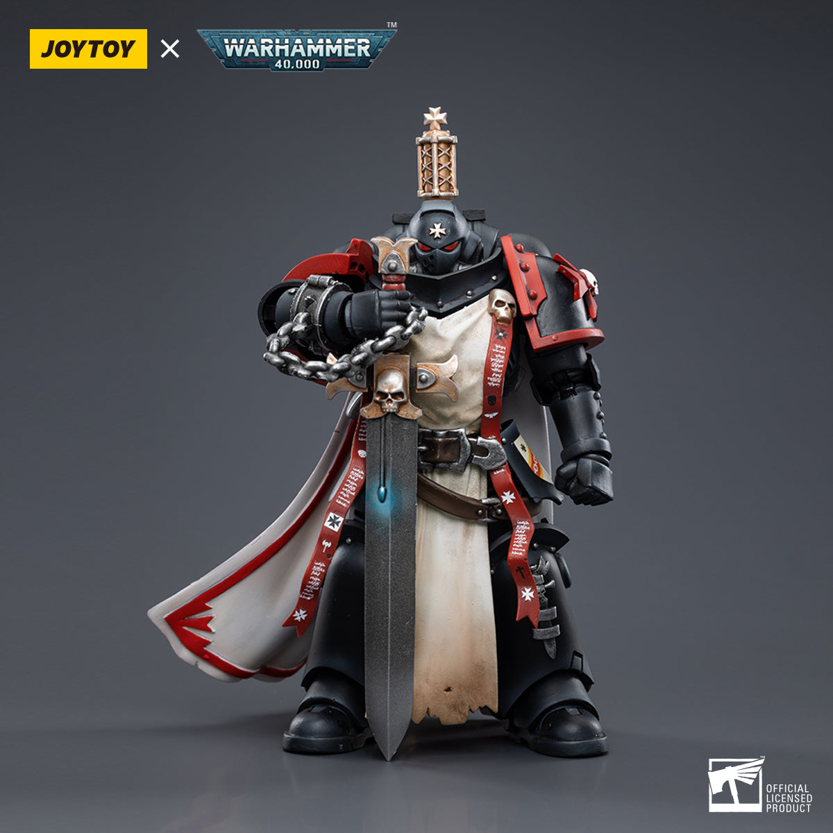 1/18 Scale JOYTOY Warhammer 40K Black Templars Action Figure Set (3pcs) - Perfect for Collectors, Tabletop Gaming & Display