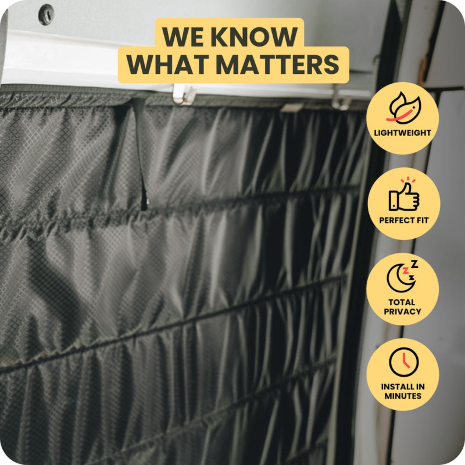 Promaster Sliding Door Window Cover - Blackout Privacy Shade for Vans & RVs - Perfect for Camping, Travel & Home Use