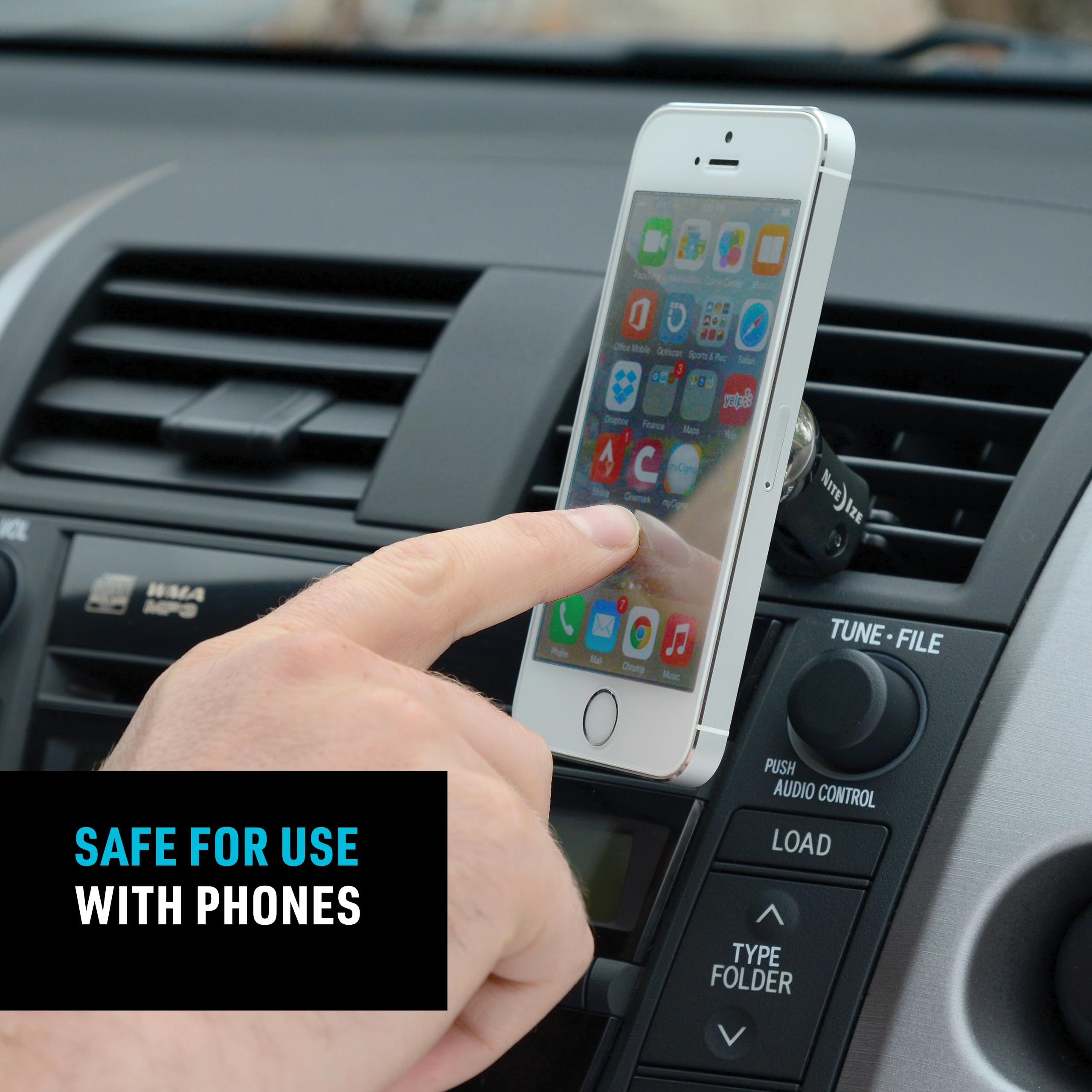 Nite Ize Steelie Original Vent Kit - Magnetic Phone Mount for Car Vents - Strong Neodymium Magnets - Universal Car Dashboard Phone Holder - Perfect for Hands-Free Navigation & Safe Driving