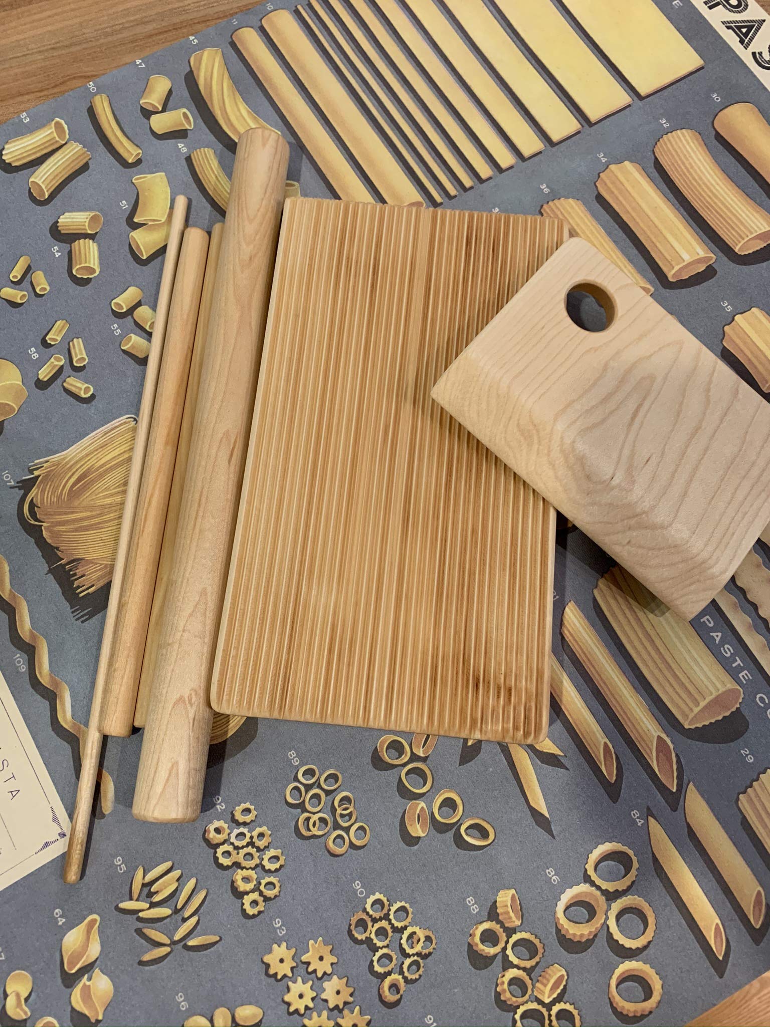 6-Piece Pasta Board Set for Macaroni, Trofie, Gnocchi & Garganelli | Premium Wooden Pasta Making Kit for Italian Cooking & Homemade Pasta Lovers