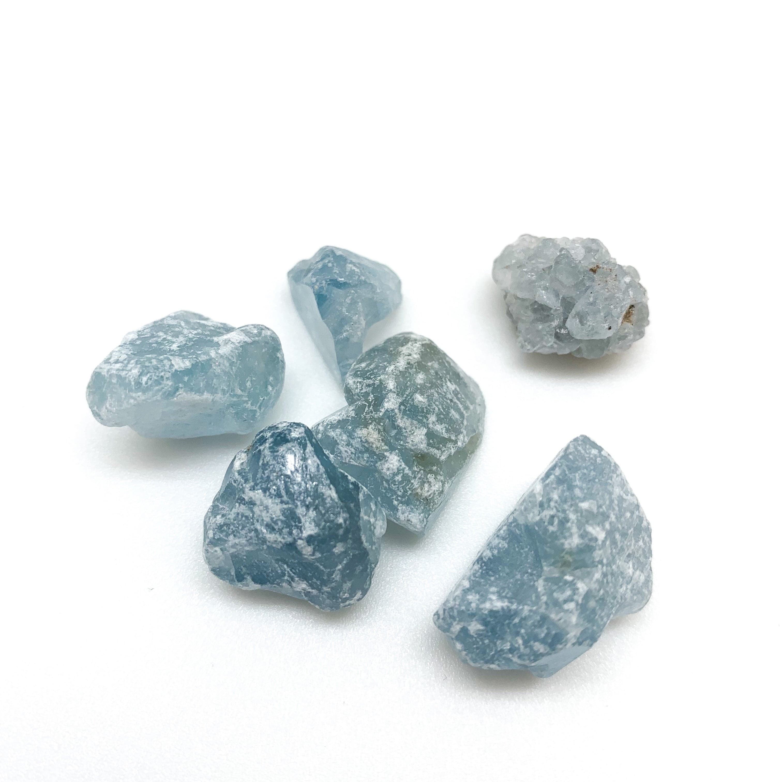 Natural Celestite (Celestine) Rough Pocket Stone - Healing Crystal for Meditation, Stress Relief & Positive Energy - Perfect for Home, Office & Travel