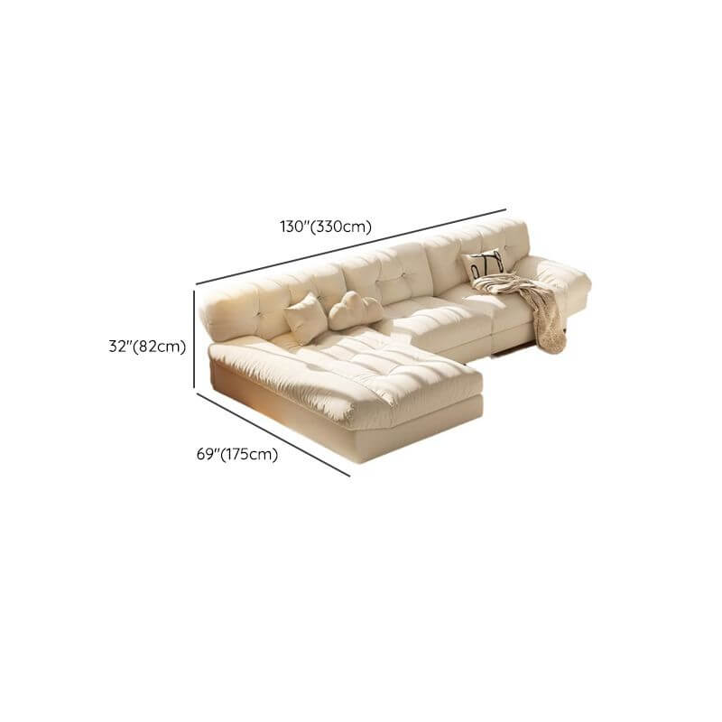 L-Shaped Sectional Sofa with Chaise Lounge - Left-Facing, Button Tufted Upholstery for Living Room & Home Theater Comfort