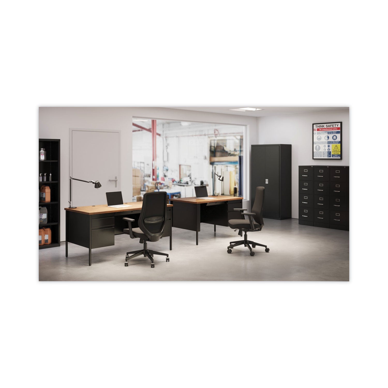 Alera® 4-Drawer Economy Vertical File Cabinet - Letter Size File Storage, 15 x 22 x 52 Inches, Black - Perfect for Office Organization & Document Management