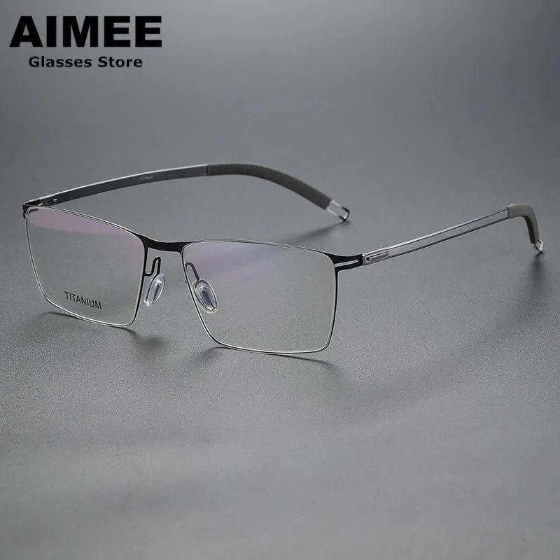 Aimee Women's Full Rim Square Screwless Titanium Eyeglasses Frame 94461 - Lightweight & Durable for Work, Reading & Fashion