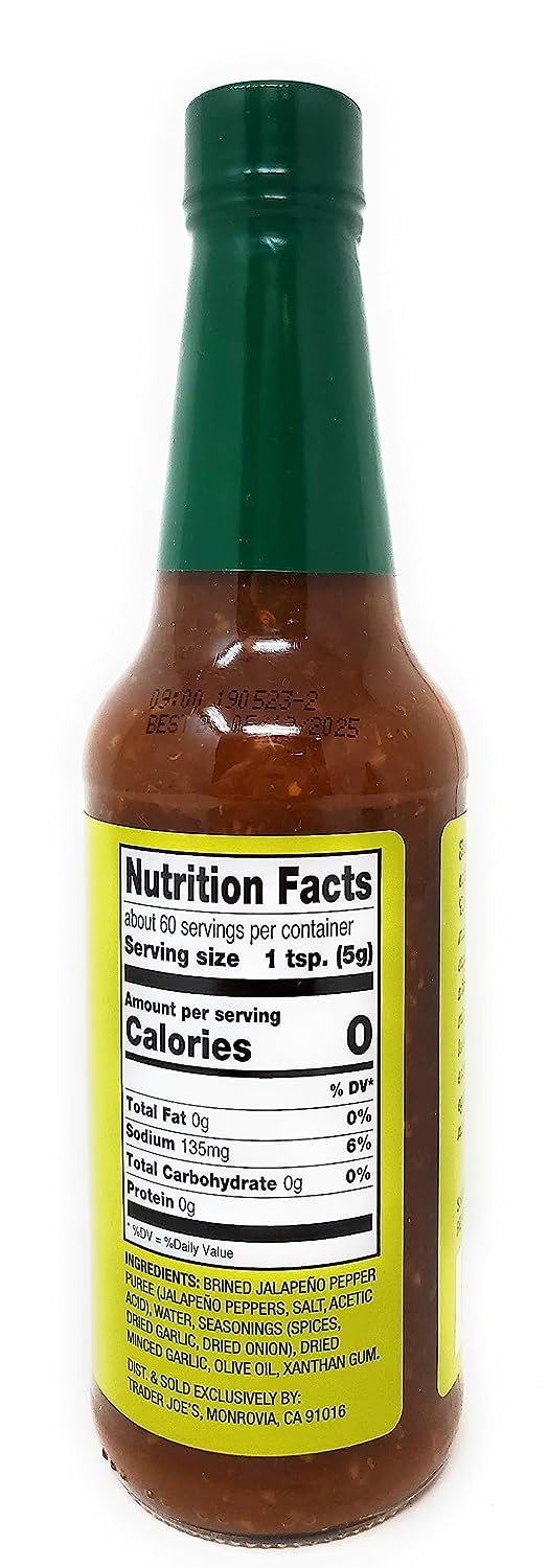 Trader Joe's Chunky Garlic & Jalapeno Hot Sauce - Spicy Mexican Style Pepper Sauce (1 Bottle) - Perfect for Tacos, Wings & Bloody Marys