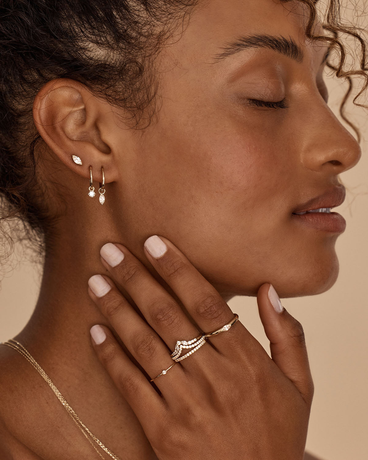 14K Solid Gold Sweet Droplet Diamond Ring for Women - Dainty Elegant Wedding Engagement Promise Gift - Perfect for Anniversaries, Valentine's Day & Special Occasions
