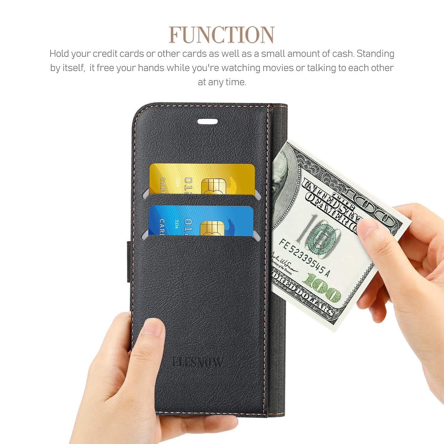 Premium PU Leather Flip Wallet Case for iPhone 11 - Slim Protective Cover with Card Slots | Compatible with Apple iPhone 11 (Black) | Perfect for Business, Travel & Everyday Use
