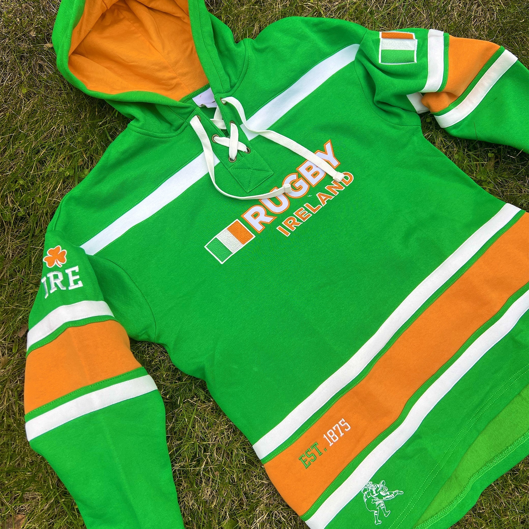 Ireland Rugby Lace Up Hoodie - Men's & Women's Pullover Sweatshirt for Rugby Fans | Perfect for Game Day, Training & Casual Wear
