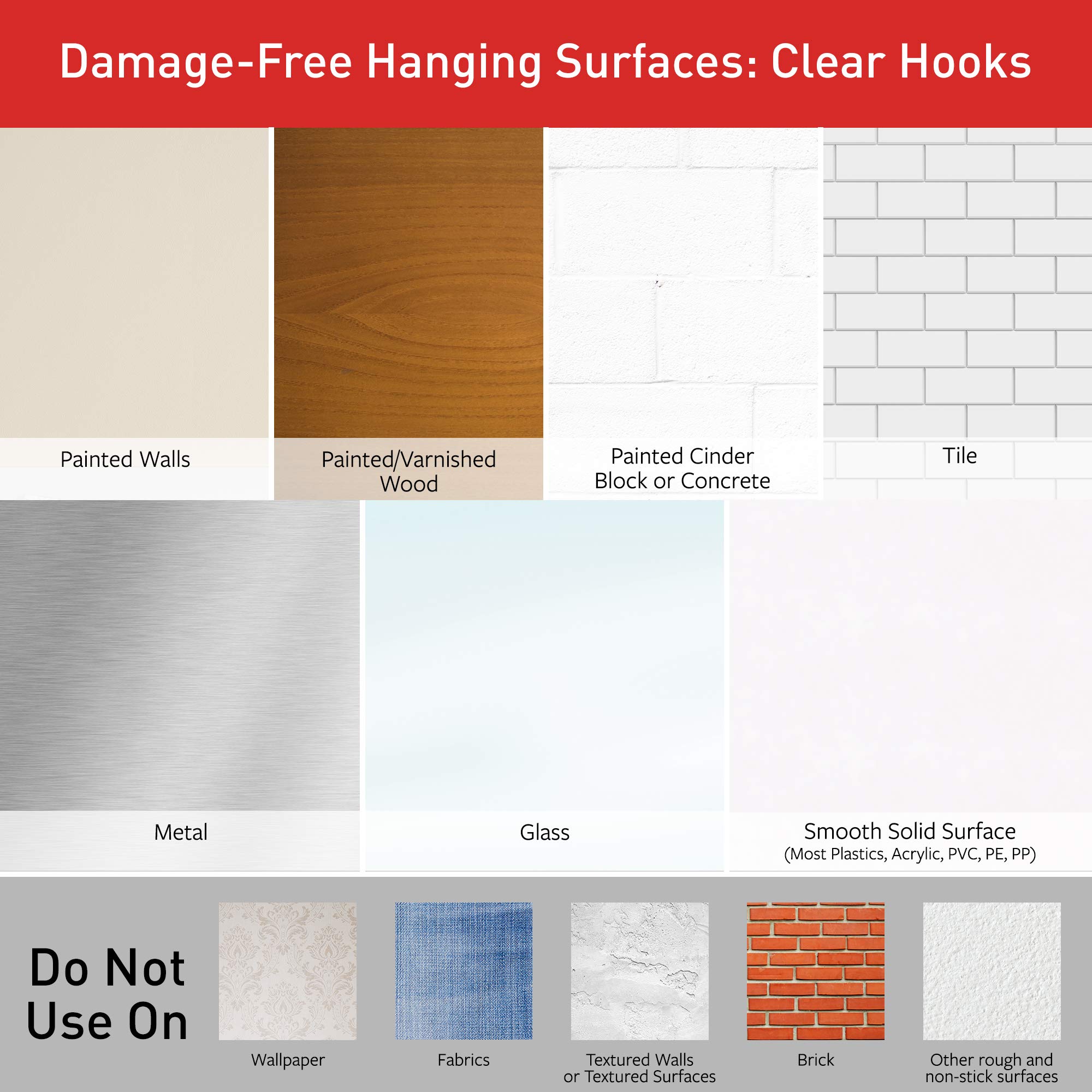 Command Small Clear Hooks - 6 Pack (2 Hooks Each) - Damage-Free Hanging for Photos, Keys & Decor in Home, Office or Dorm