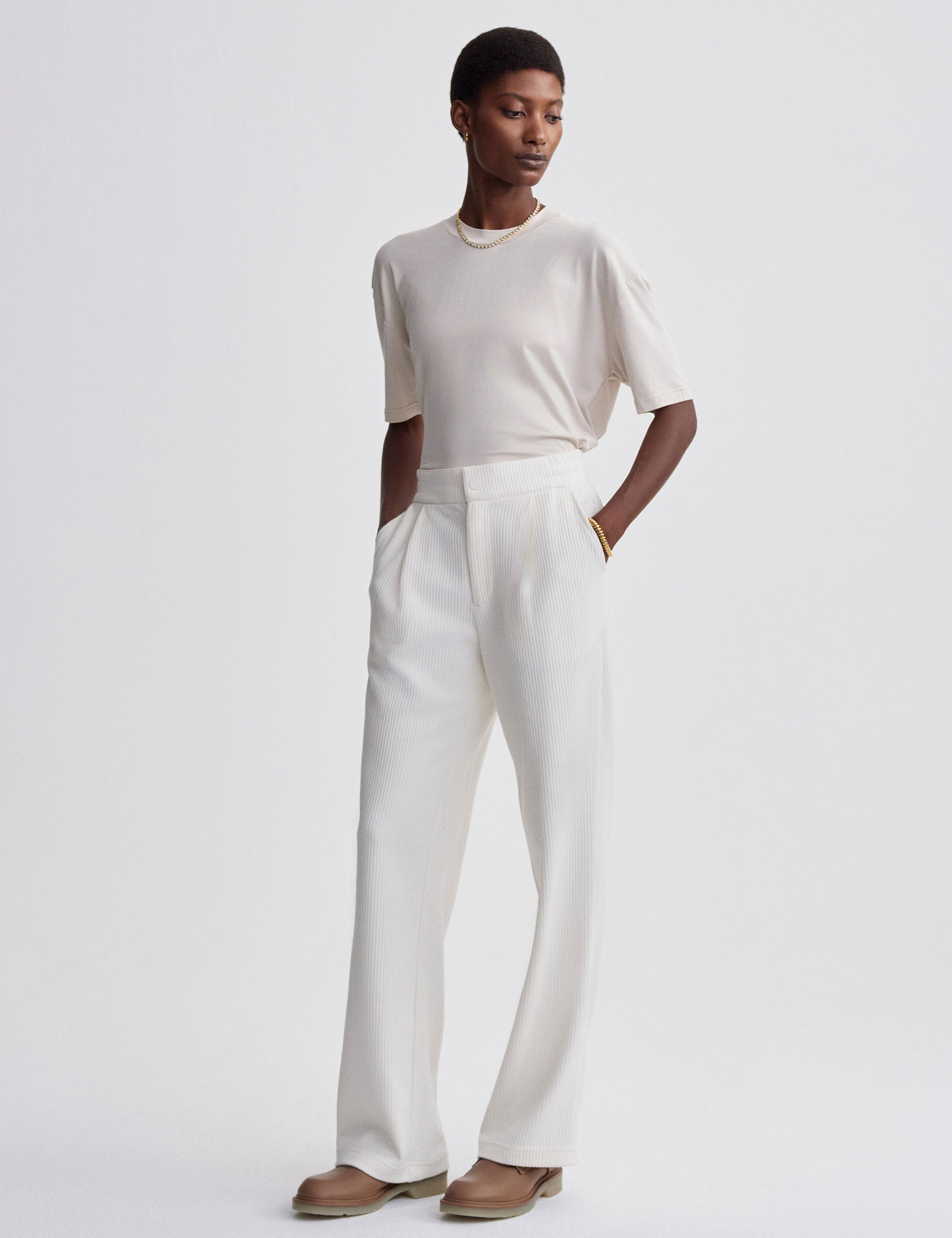 Aberdeen Straight Leg Women's Pants - Size 31.5 Inch Inseam - Classic Egret Color - Office Wear & Business Casual Outfits