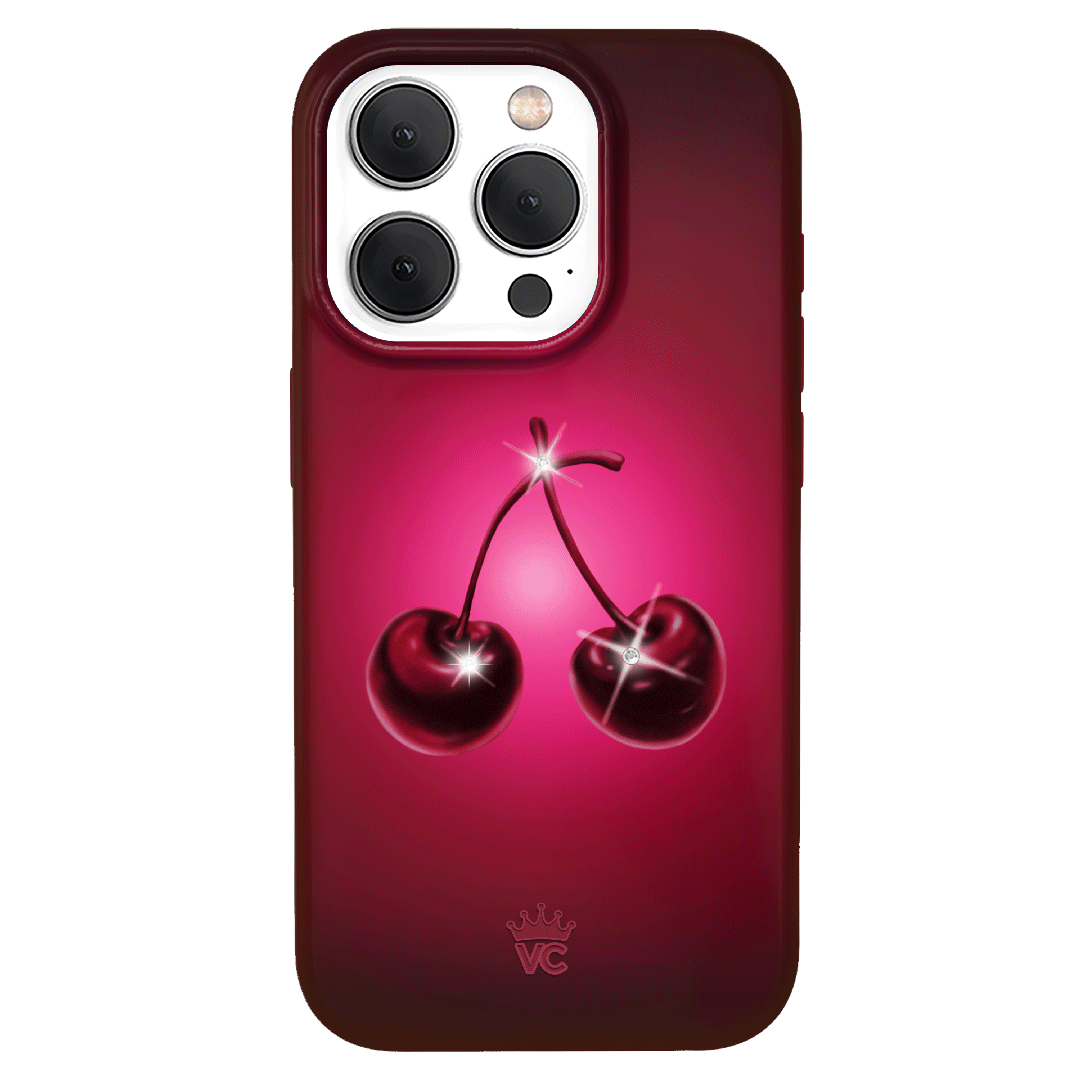 Black Cherry Crystal iPhone Case - Elegant & Durable Phone Cover for iPhone Models - Perfect for Everyday Use, Travel & Gifting