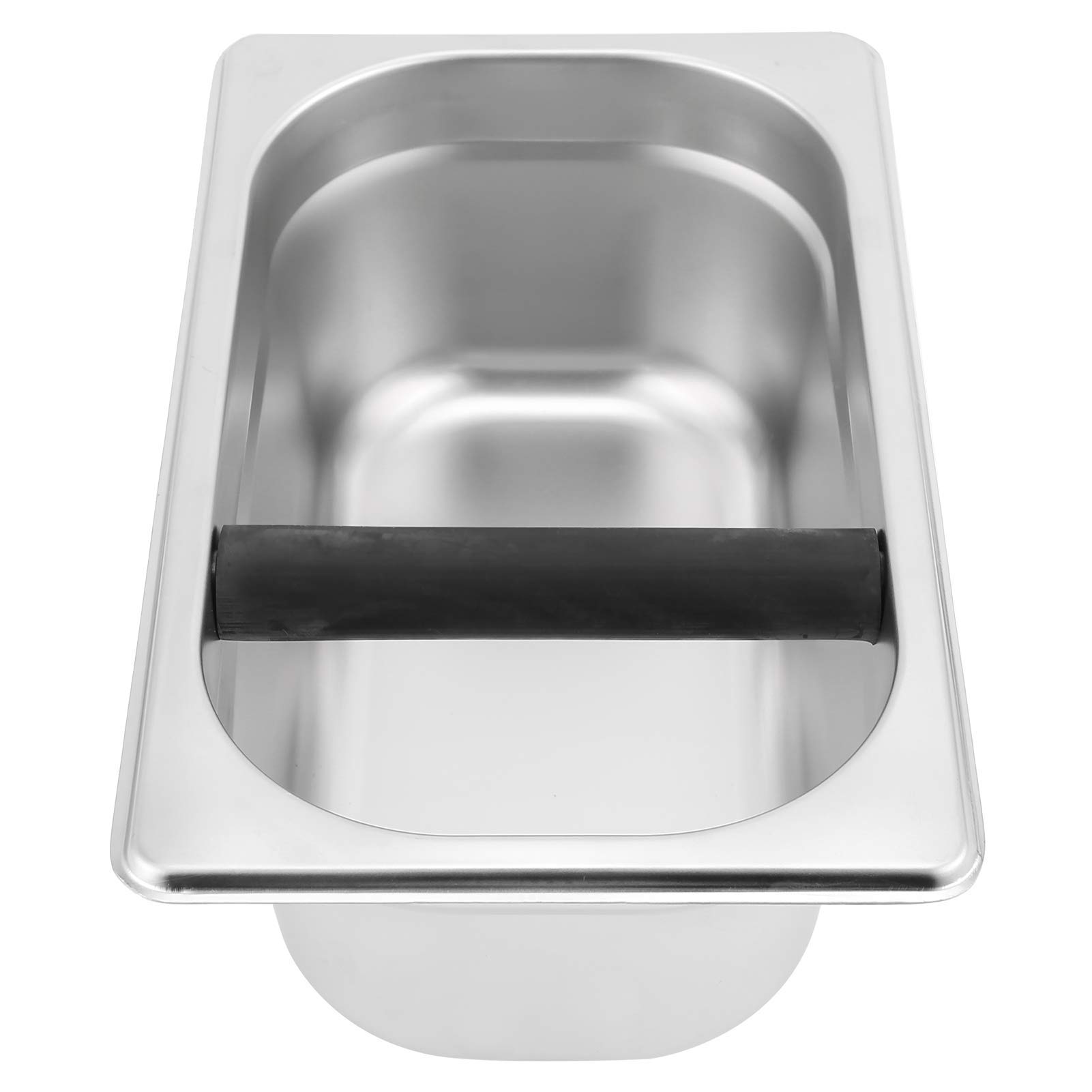 Stainless Steel Espresso Knock Box with Built-in Container - 10.4x6.3x3.9 Inch Coffee Grounds Bin for Barista & Home Brewing - Perfect for Espresso Machines & Coffee Shops