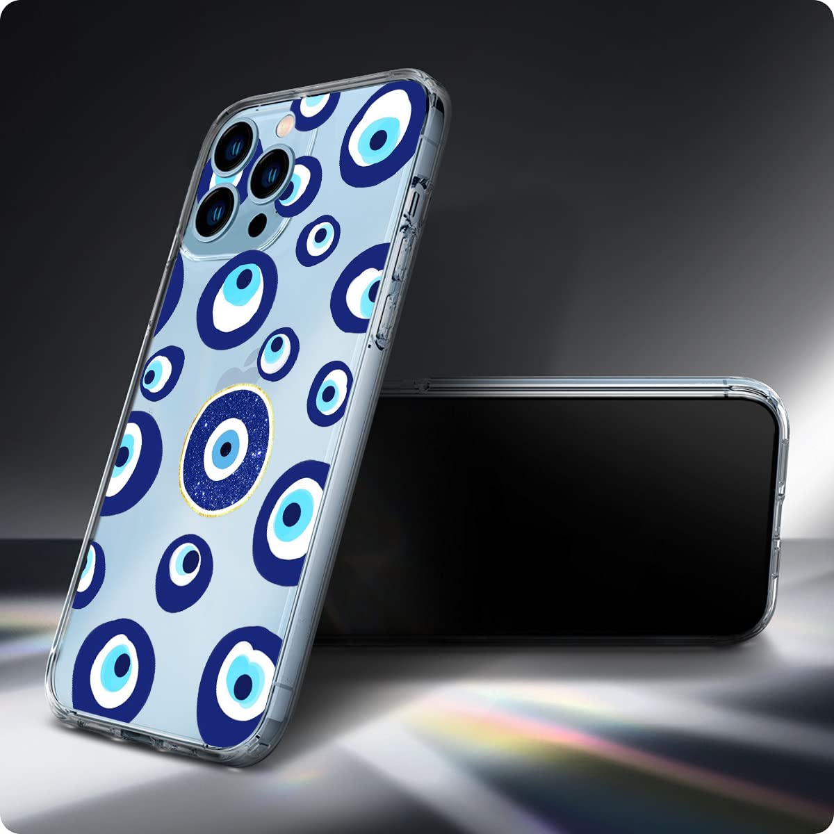 Premium Clear Shockproof iPhone 13 Pro Max Case with Aesthetic Blue Design - Protective Slim Fit Cover for Men & Women - Perfect for Daily Use, Work, School & Outdoor Activities