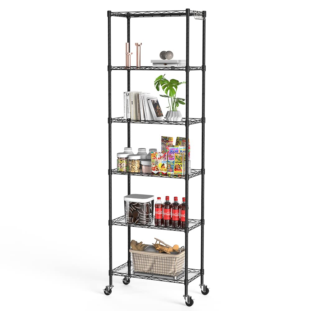 NATRKE 6-Tier Heavy Duty Adjustable Wire Shelving Unit - 21.26