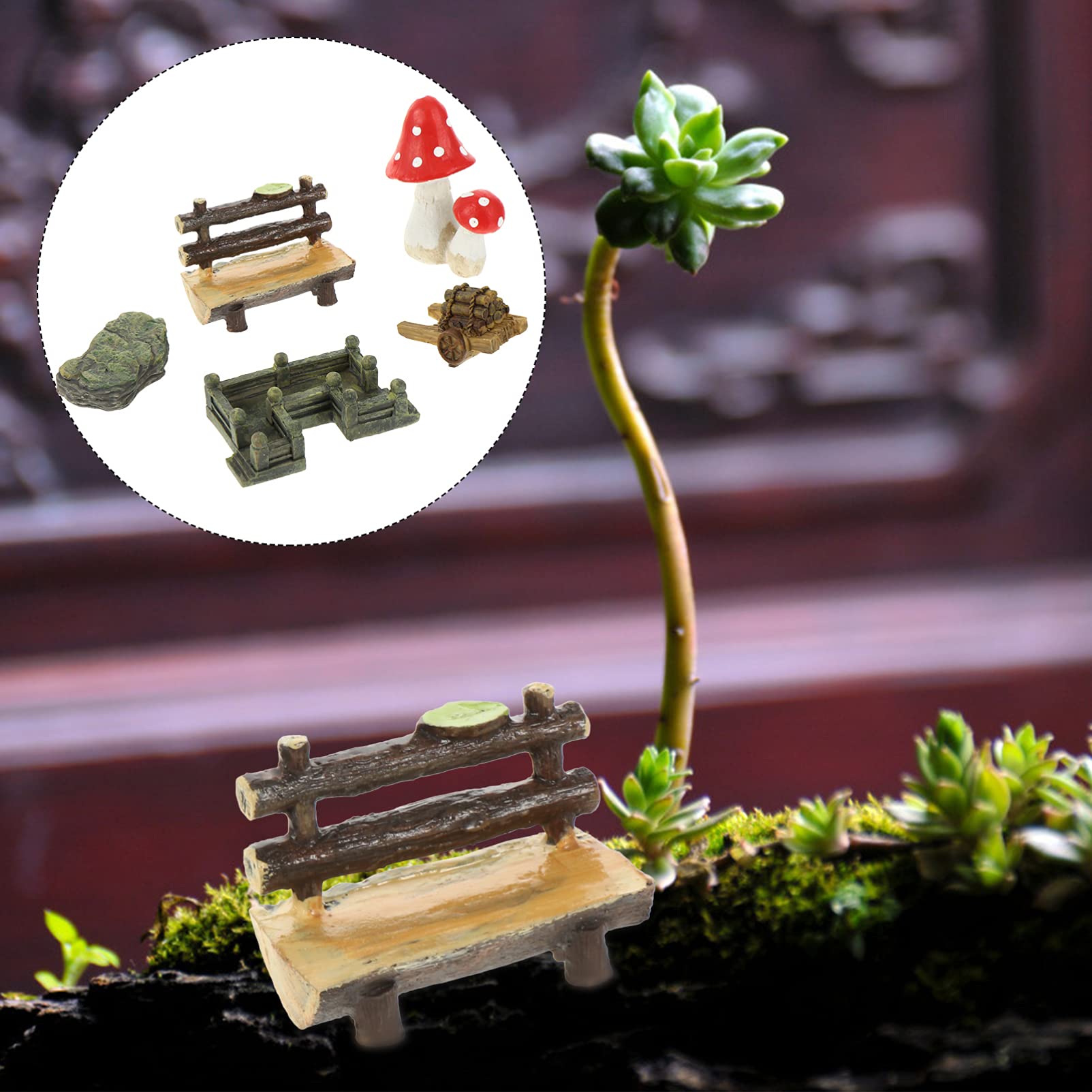 DOITOOL 5Pcs Resin Mushroom Figurines - Miniature Fairy Garden Decor, Terrarium Accessories, Jewelry Making Supplies for DIY Crafts, Home Decor, and Gift Giving - Perfect for Fairy Gardens, Terrariums, and Craft Projects